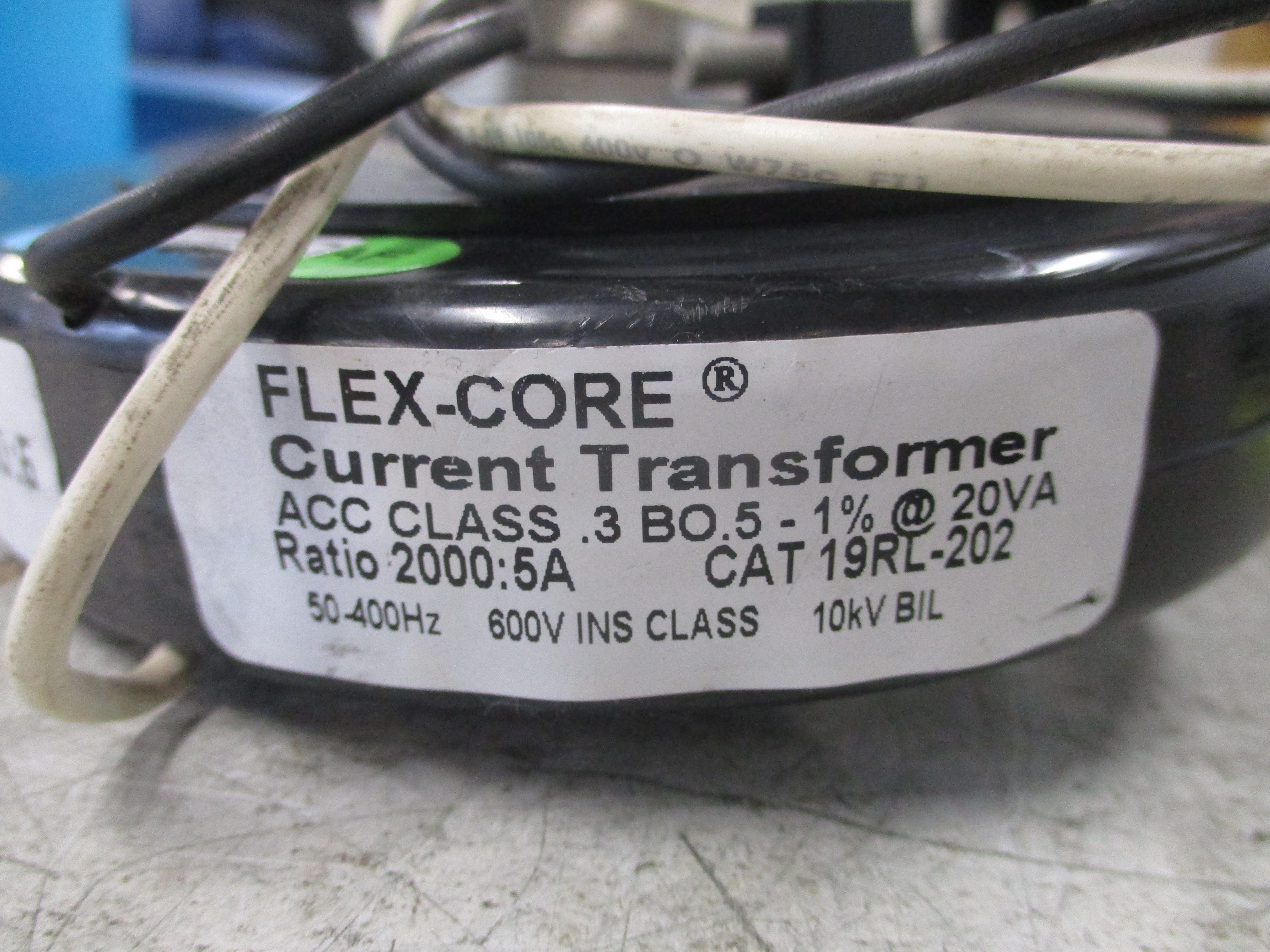 Flex-Core Current Transformer 19RL-202 Ratio 2000:5A 50-400Hz 600V 10KV BIL
