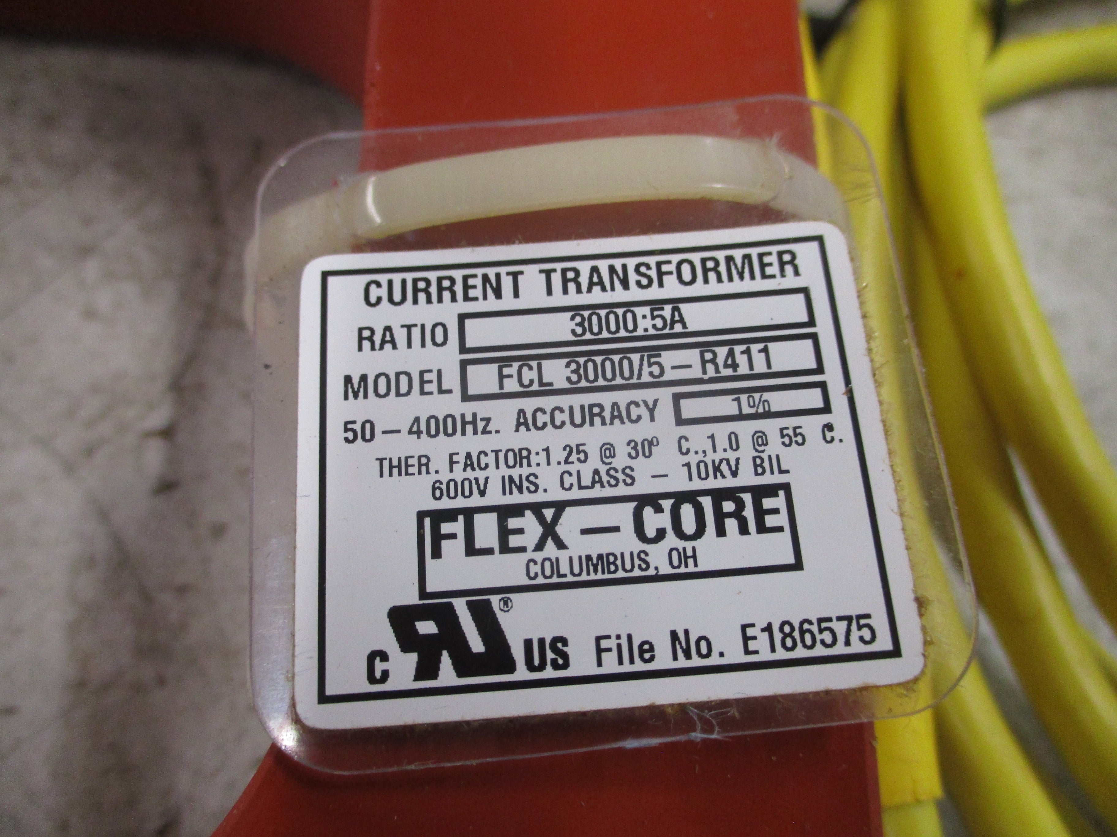Flex-Core Current Transformer FCL 3000/5-R411 Ratio 3000:5A 50-400Hz 600V