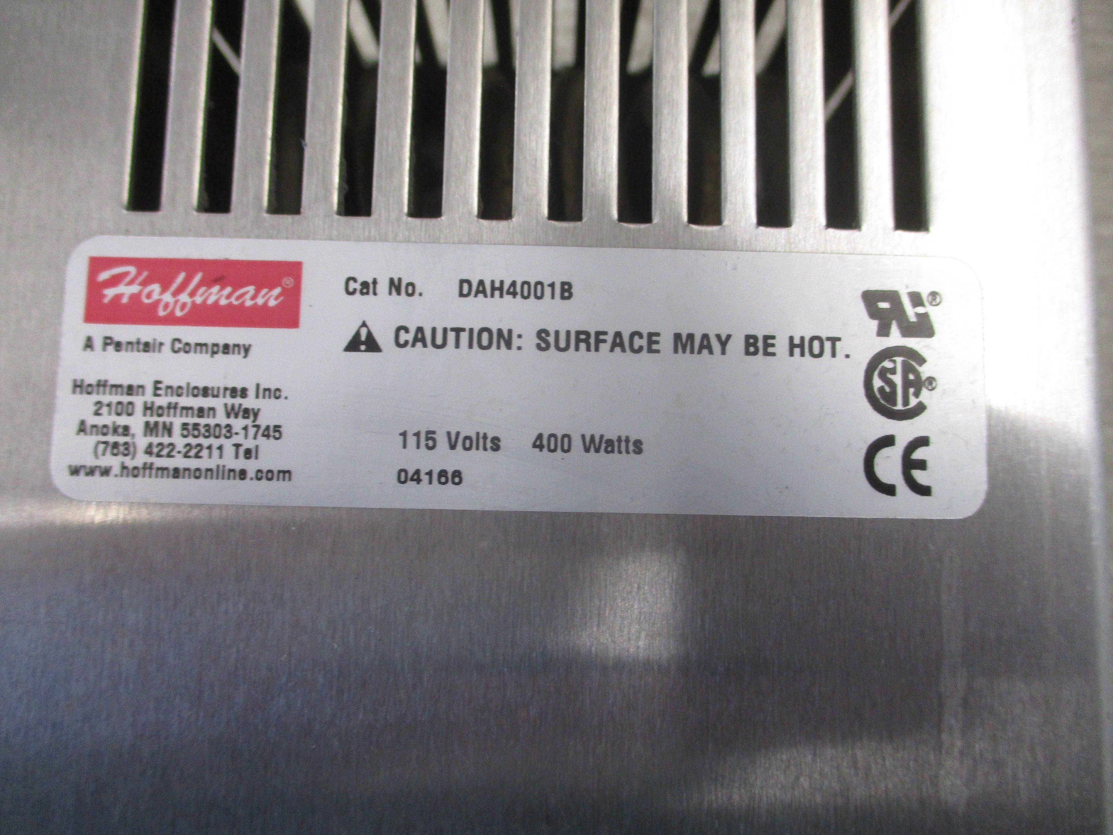 Hoffman Electric Heater DAH4001B 115V 400W Used