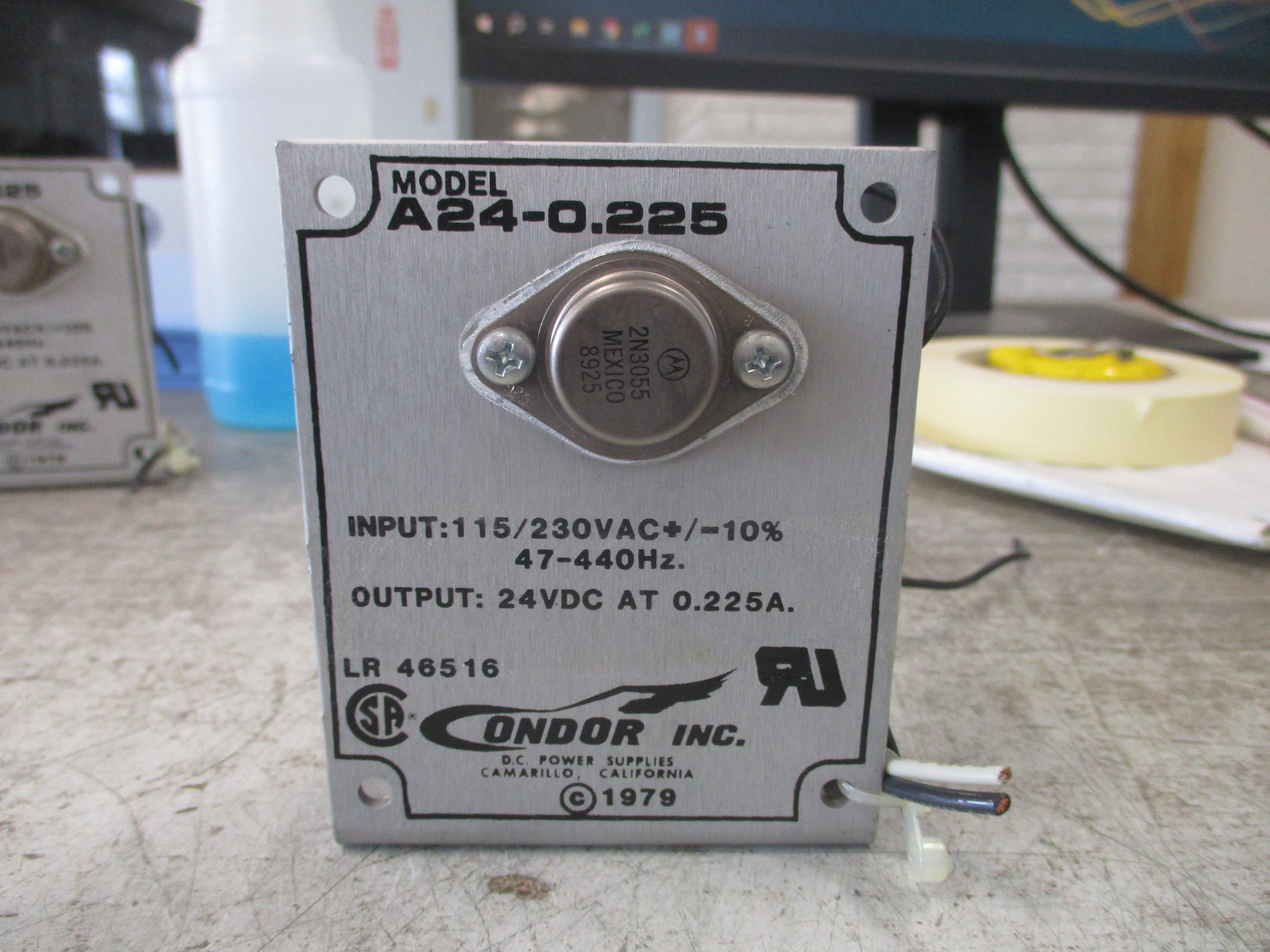 Condor Power Supply A24-0.225 Input: 115/230VAC+/-10% 47-440Hz