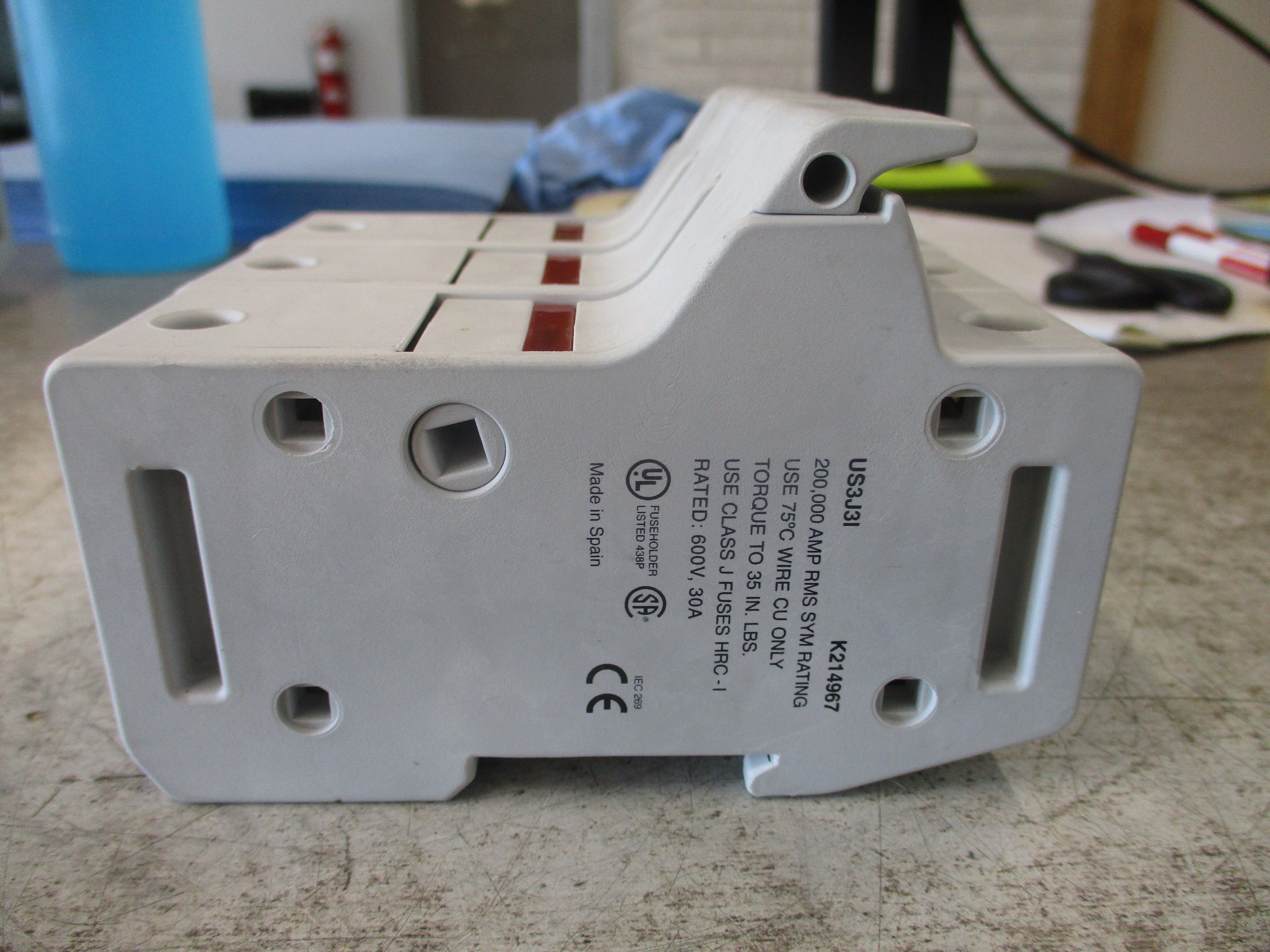 Ferraz Shawmut Ultrasafe Fuse Holder US3J3I 30A 600V 3P Used