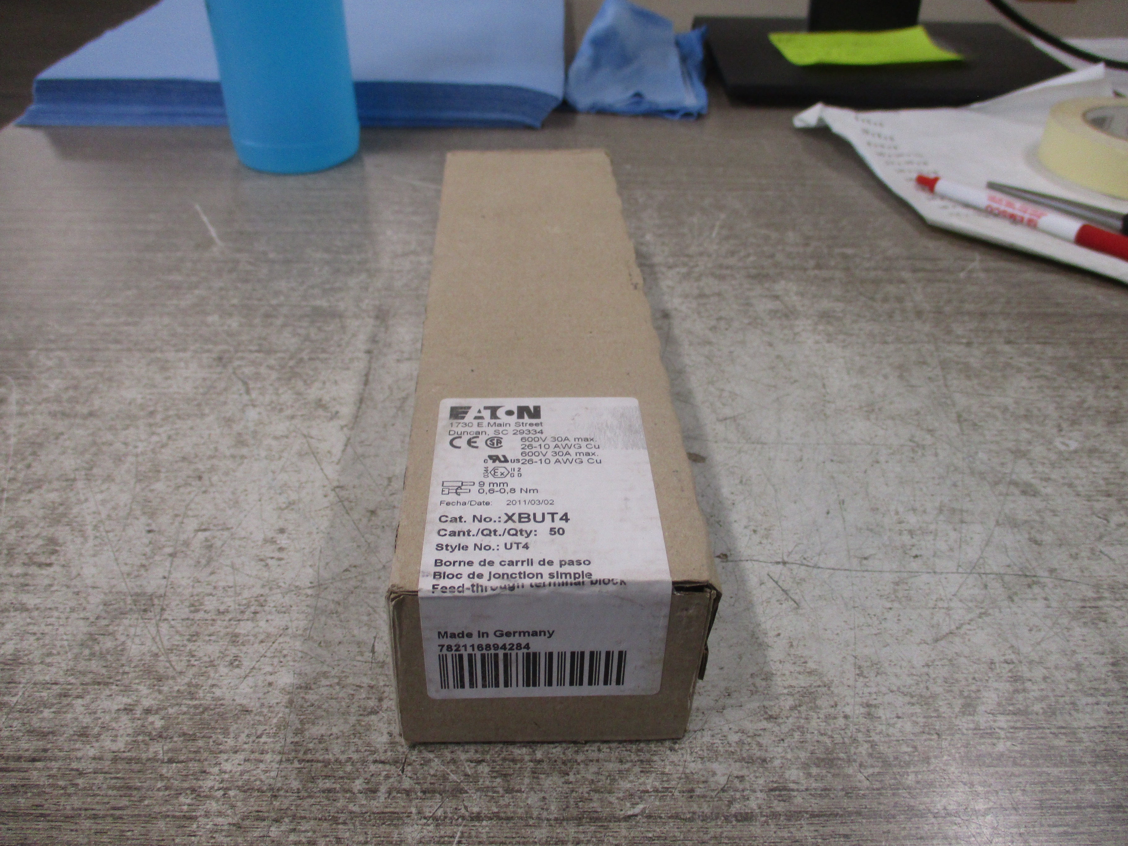 Eaton Feed-Through Terminal Block XBUT4 *Box of 50* New Surplus