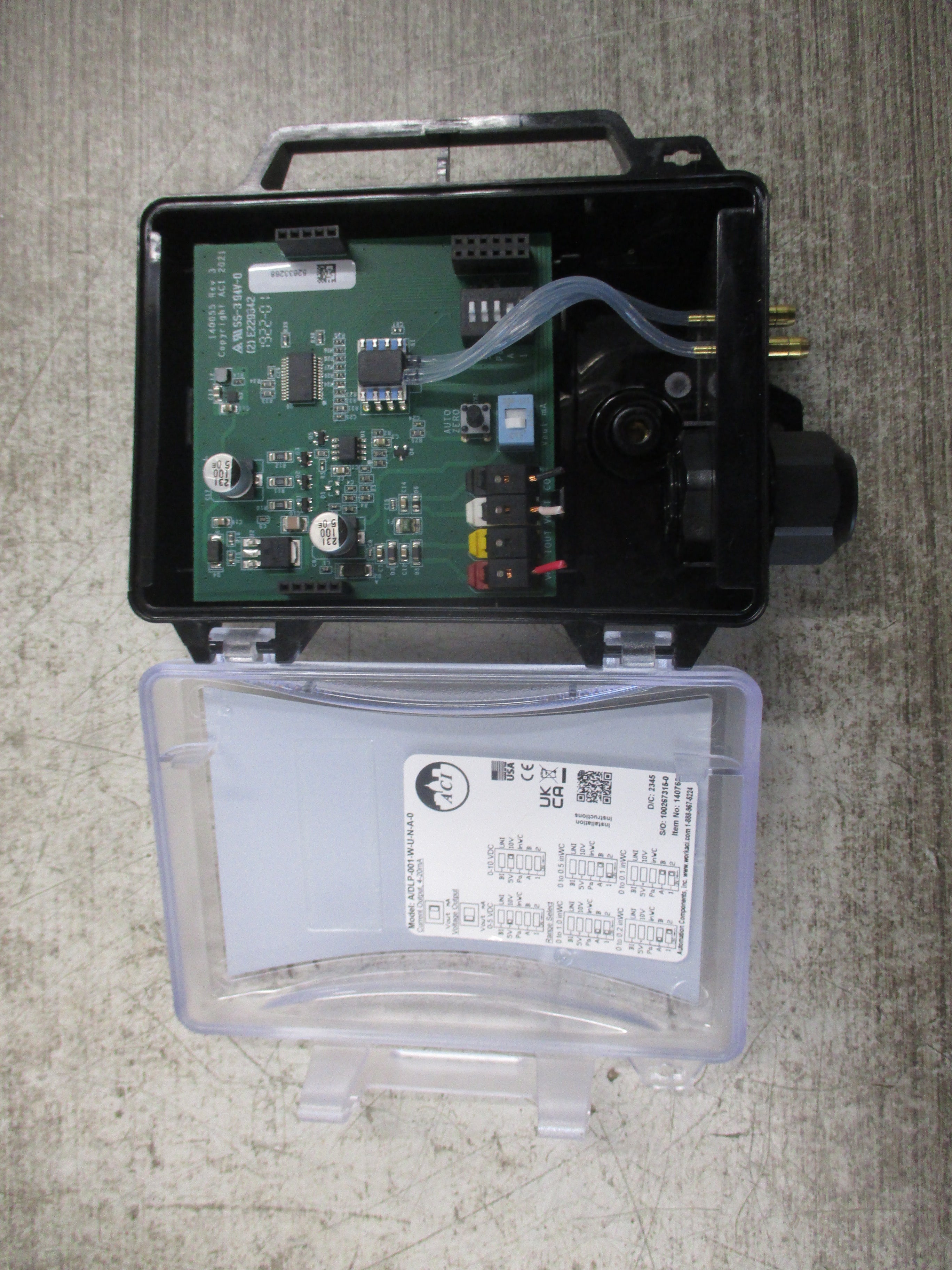 ACI Differential Low Pressure Transducer A/DLP-001-W-U-N-A-0 Output: 4-20mA