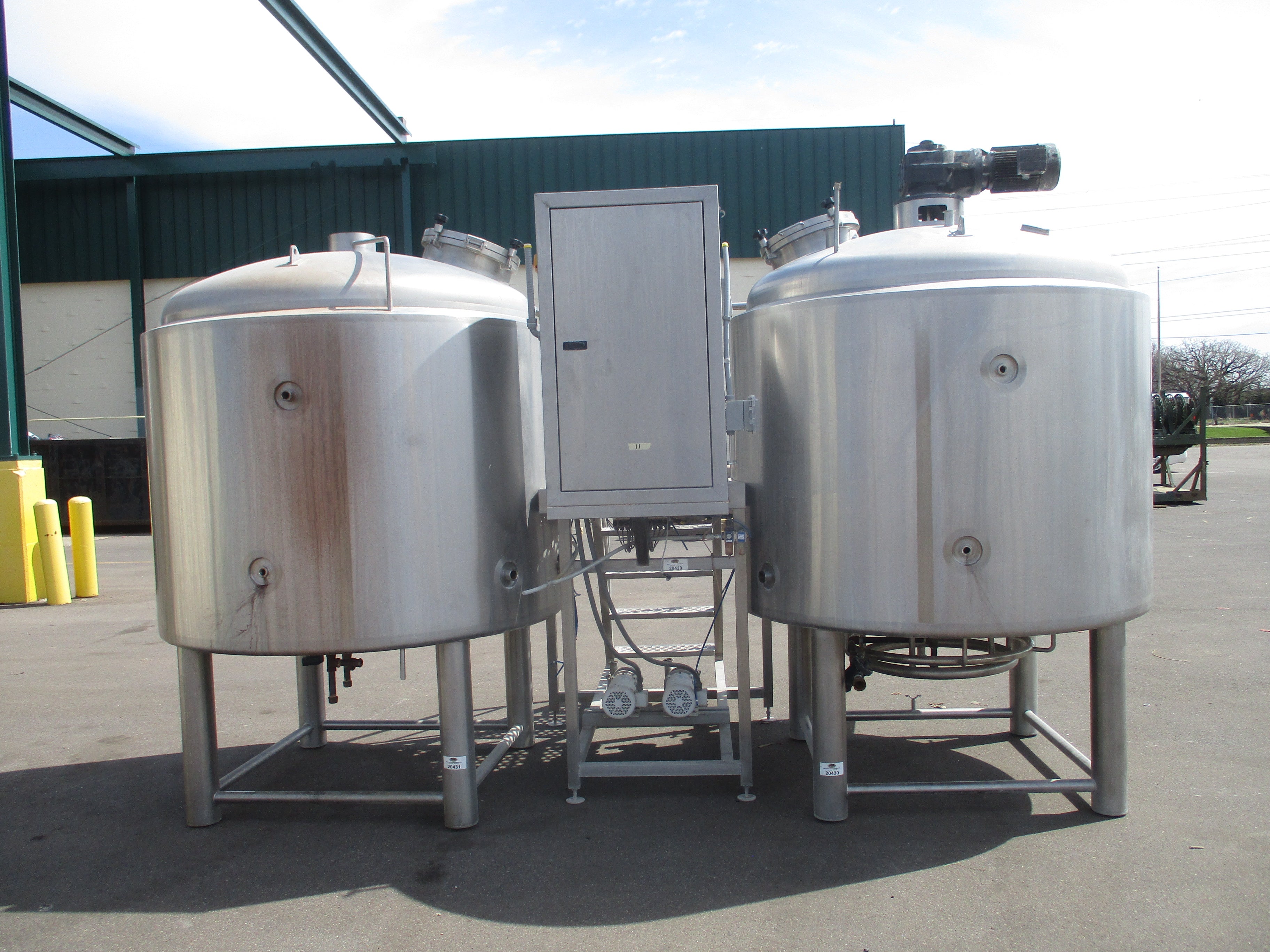 ABE 2 Vessel Brewhouse Steam Heat (Boiler Not Included) 3HP Mash Mixer