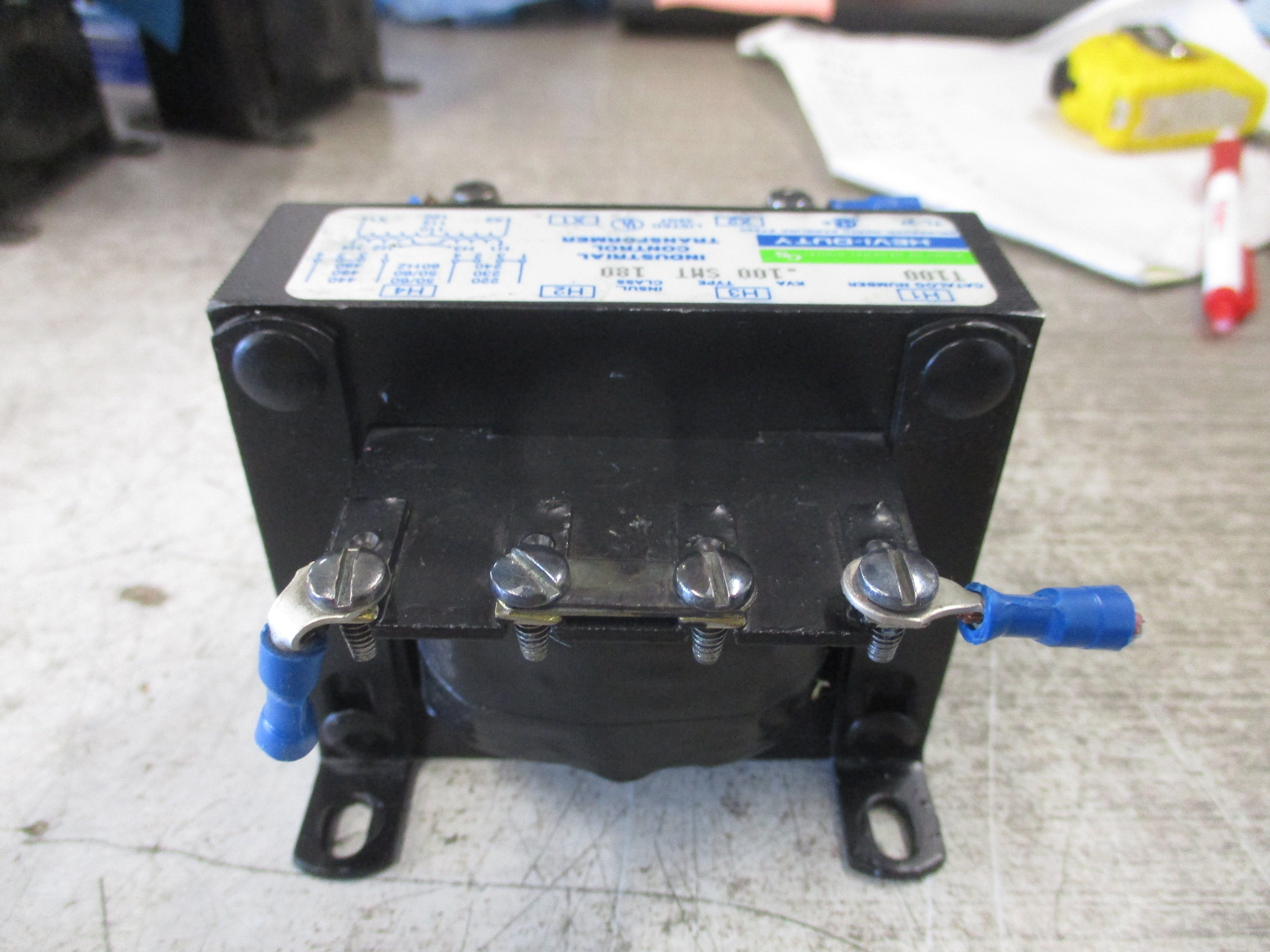 Hevi-Duty Control Transformer T100 0.100KVA Pri: 240/480V Sec: 120V Used