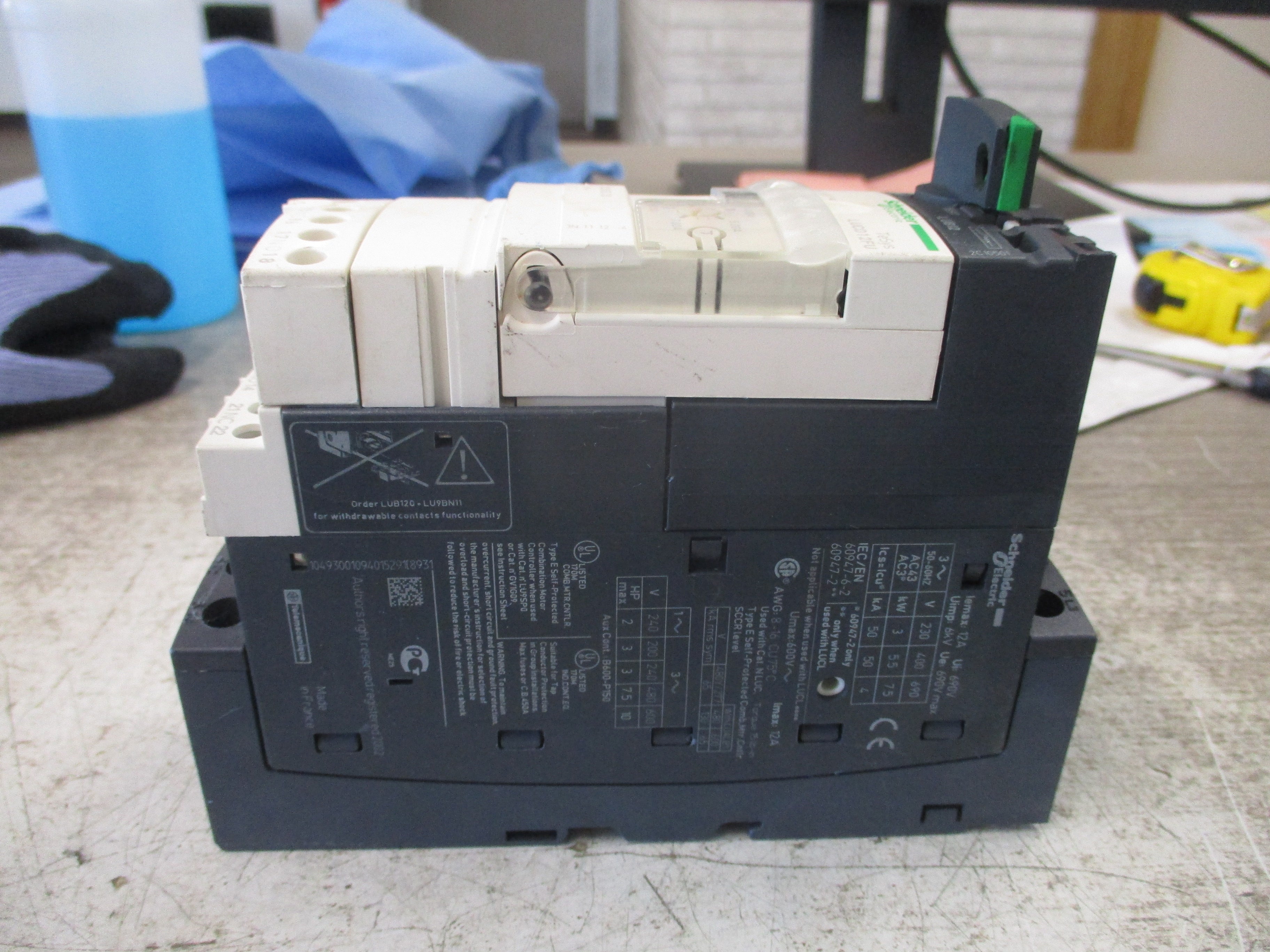 Schneider Electric Manual Motor Protector LUCD12FU 110-240V Coil Trip: 3-12A