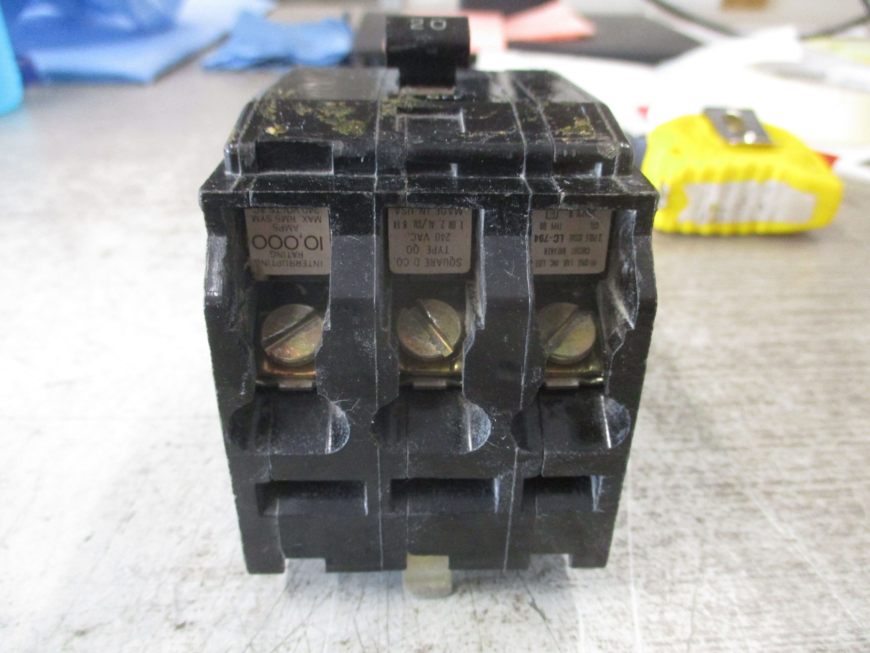 Square D Clip-On Circuit Breaker QO320 20A 240V 3P Used