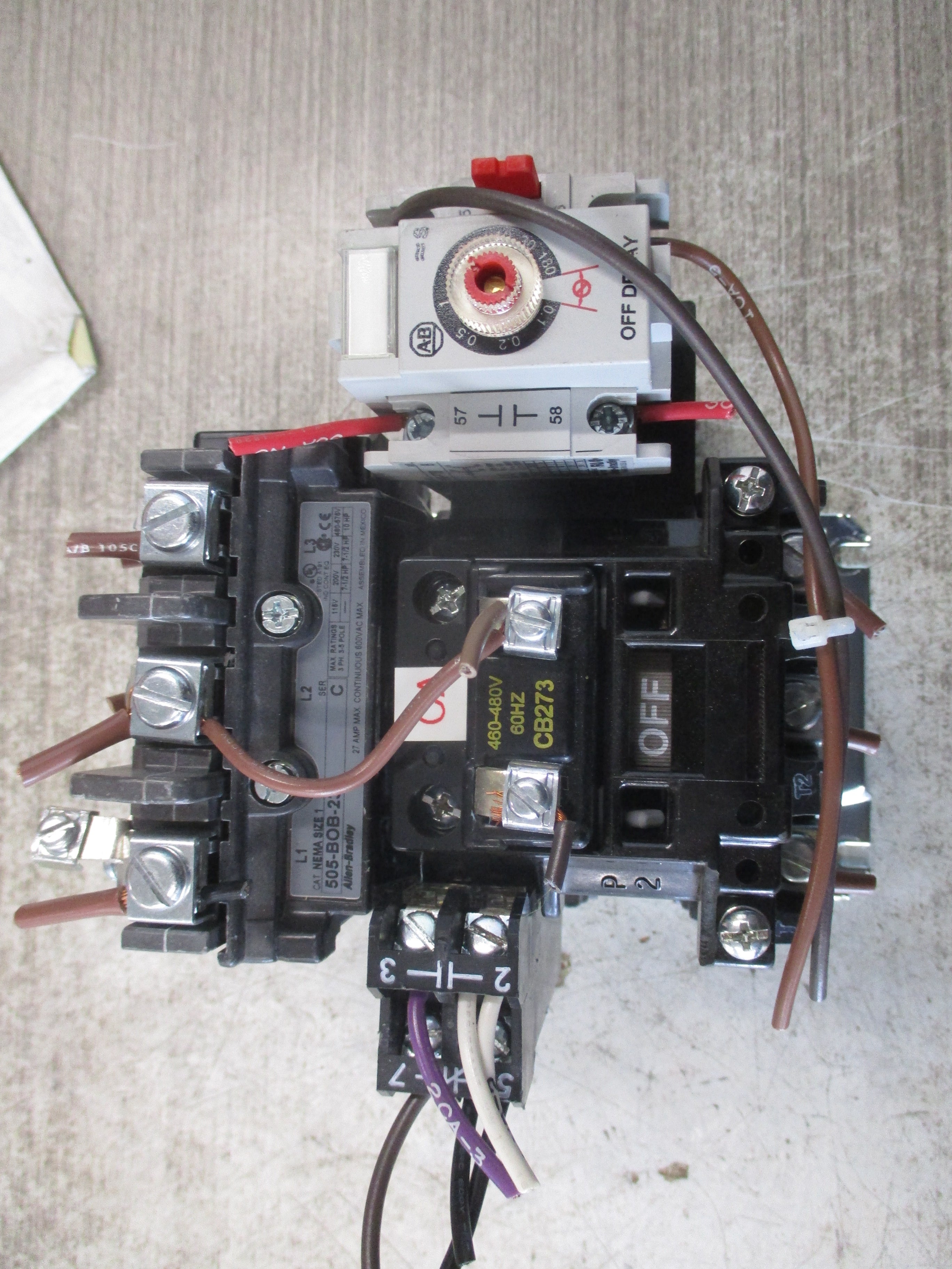 Allen-Bradley Size 1 Contactor 505-BOB-23 Ser. C 460-480V Coil 27A 600V