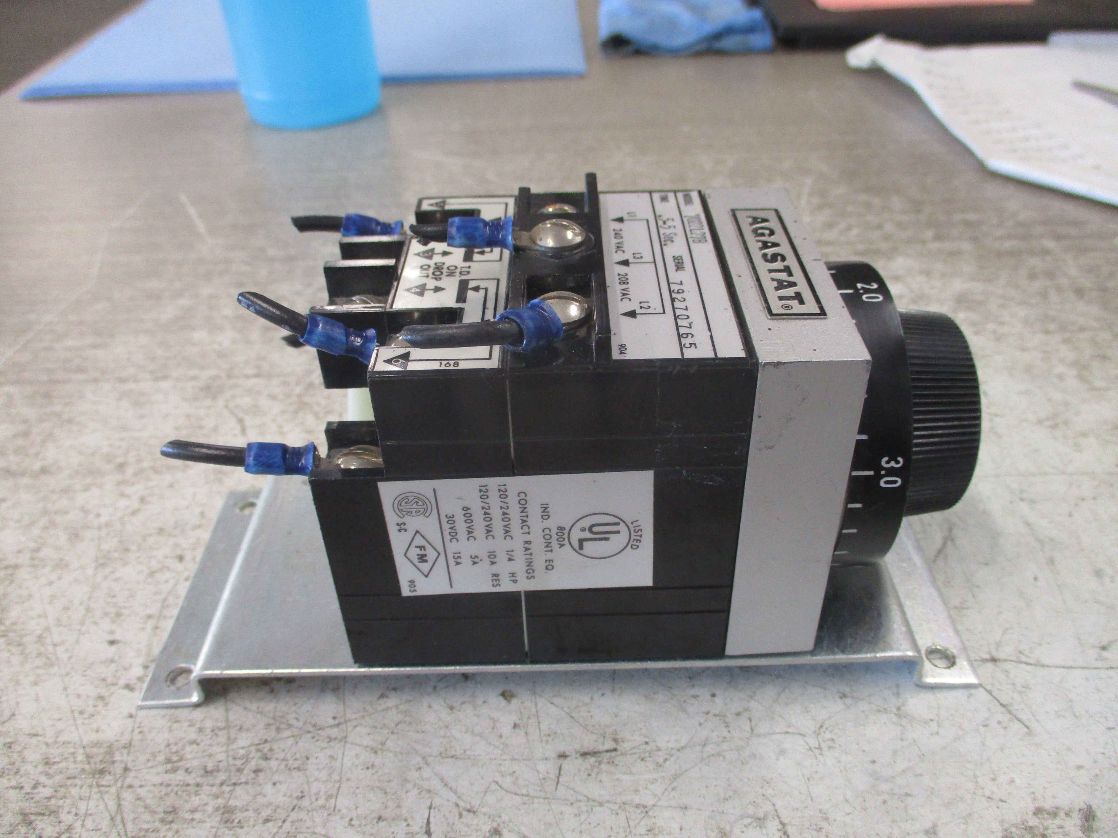 Agastat Timer 7022L27B Time: 0.5-5 Sec. Used