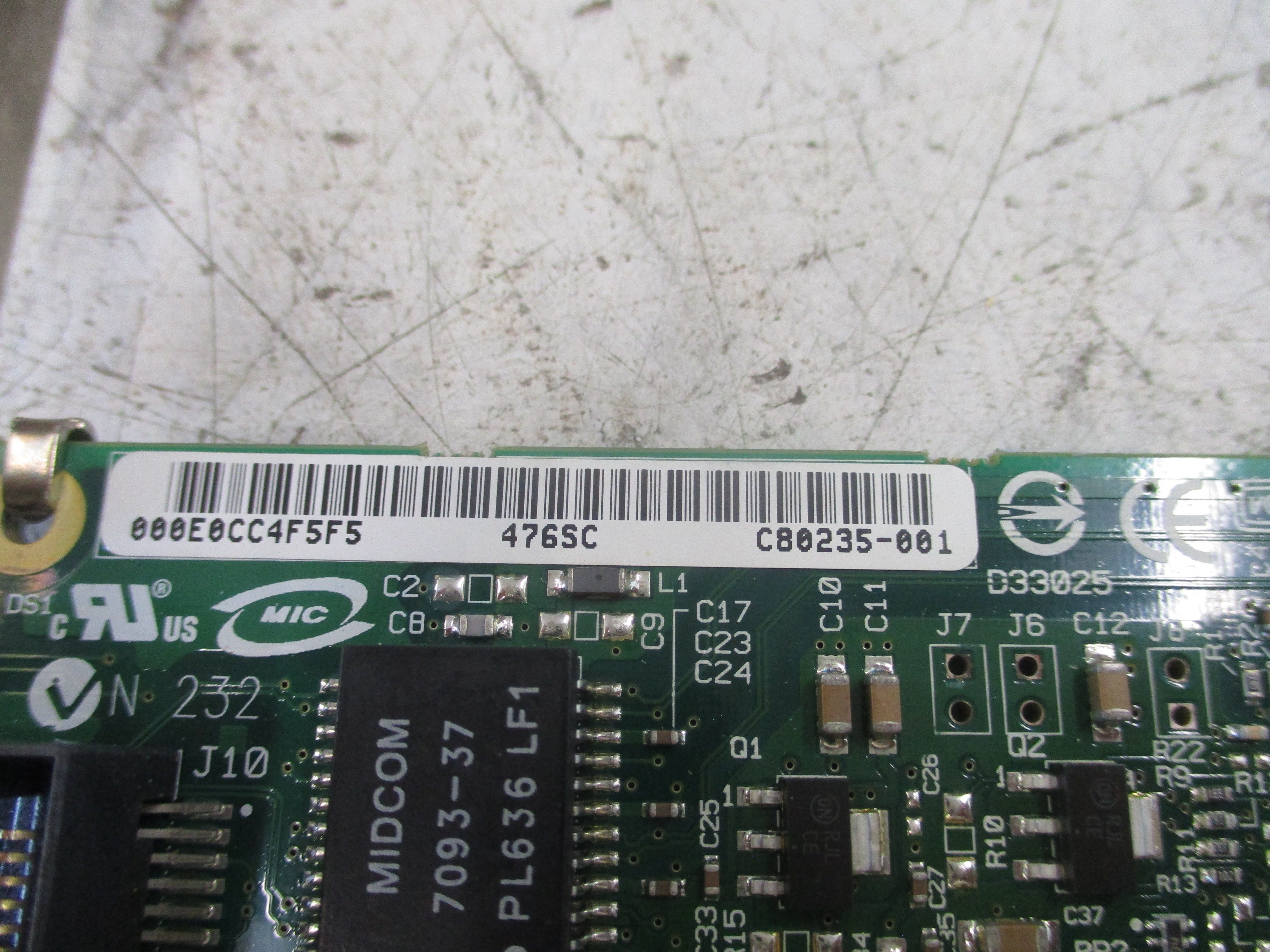 Intel PRO/1000GT Gigabit Ethernet Adapter C80235-001 PCI Used