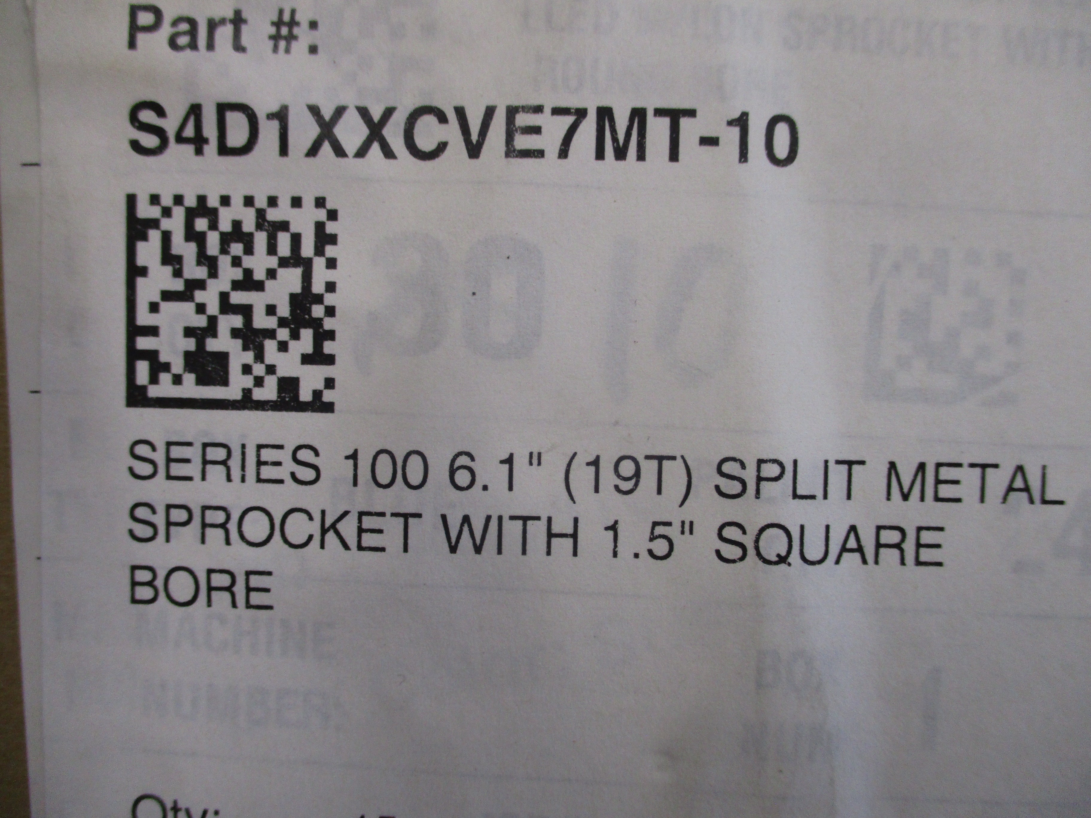 Intralox Series 100 Sprocket S4D1XXCVE7MT-10 19T 1.5" Square Bore New Surplus