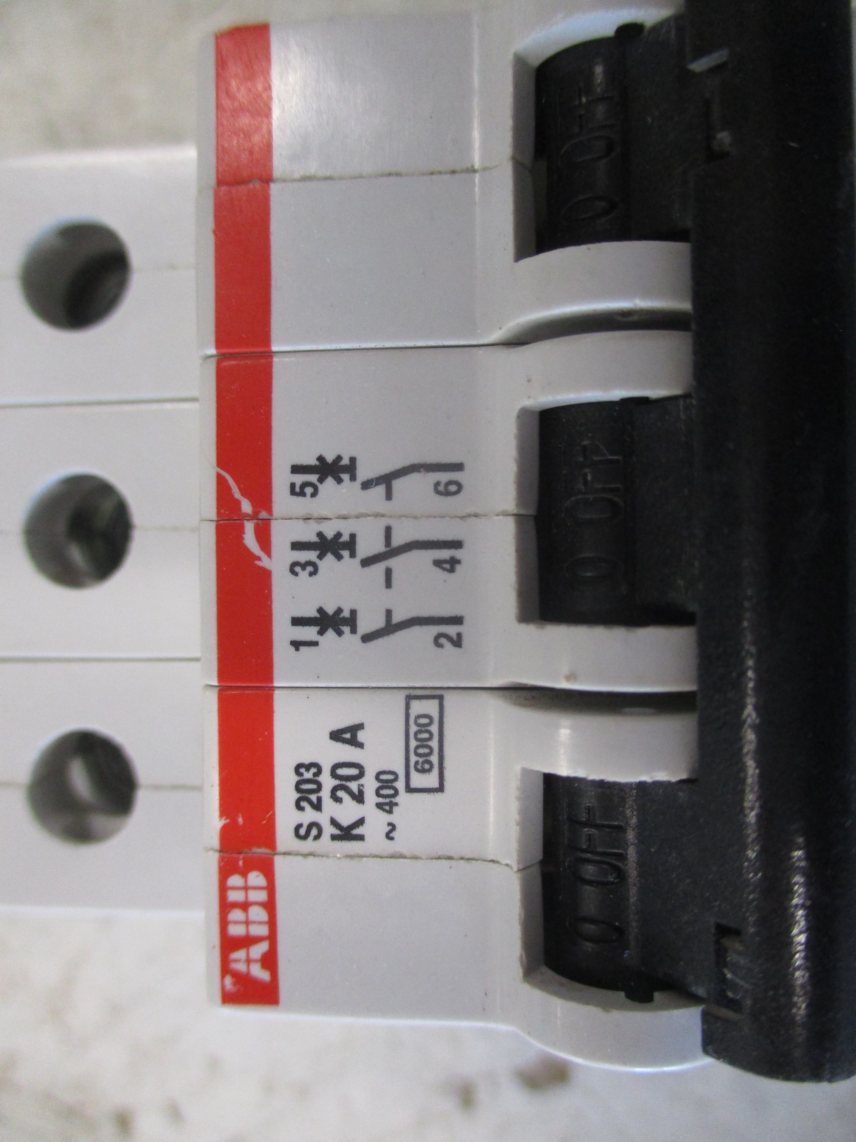 ABB Circuit Breaker S203-K20 20A 400V 3P Used