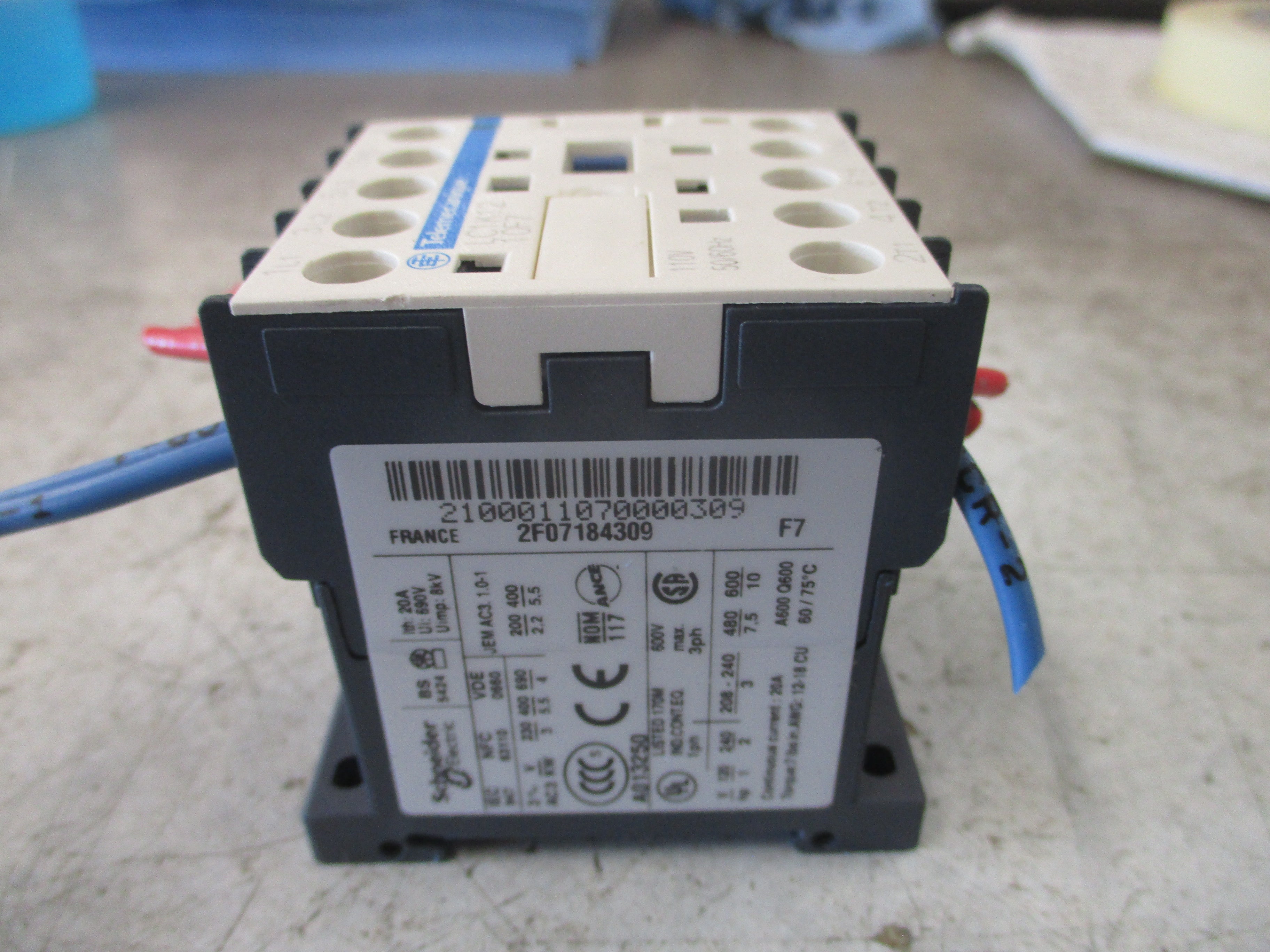 Telemecanique Contactor LC1K12 10F7 110V Coil 20A 600V Used