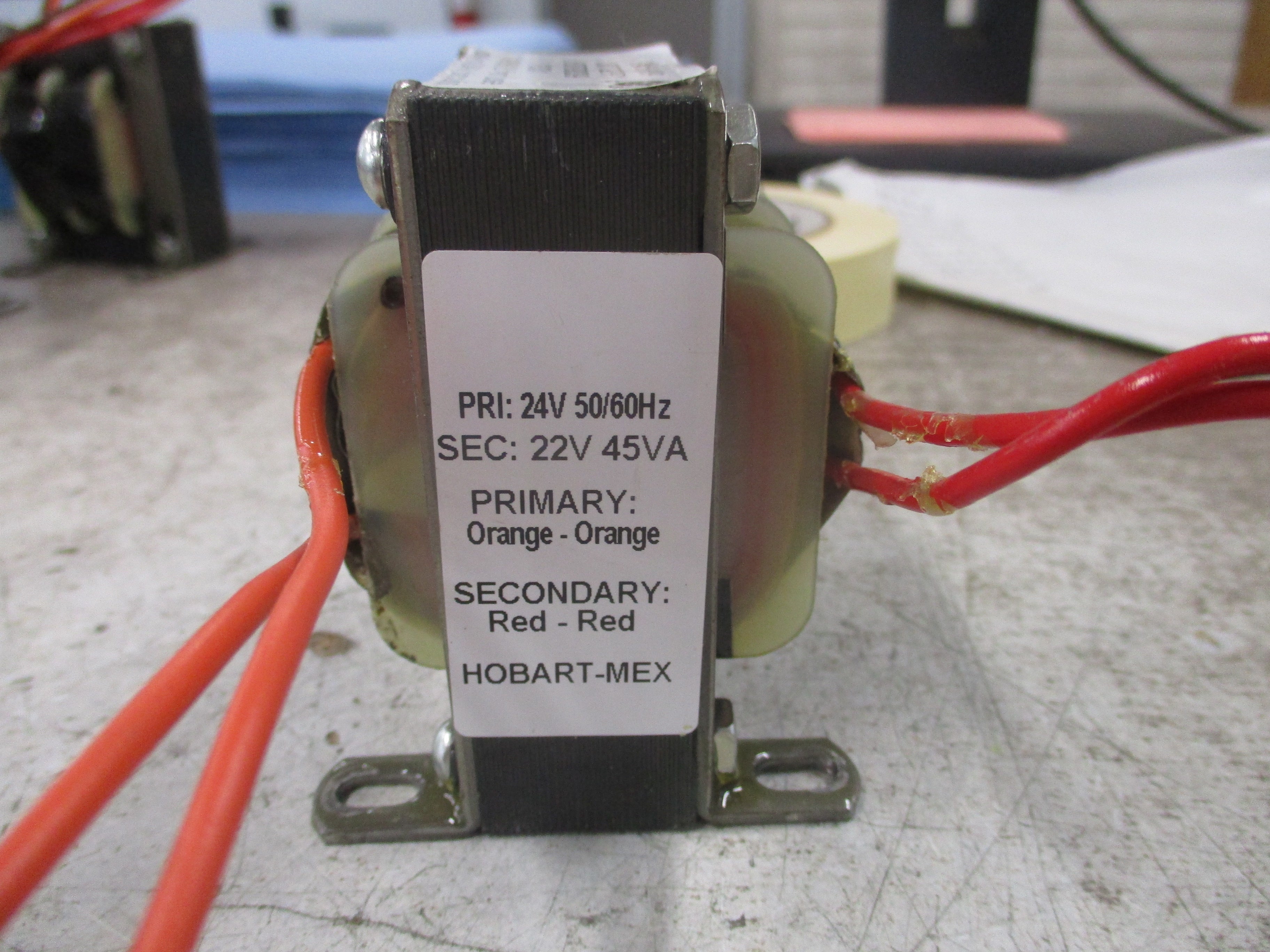 Liebert Transformer 180792P1 45VA Pri: 24V Sec: 22V 50/60Hz Used