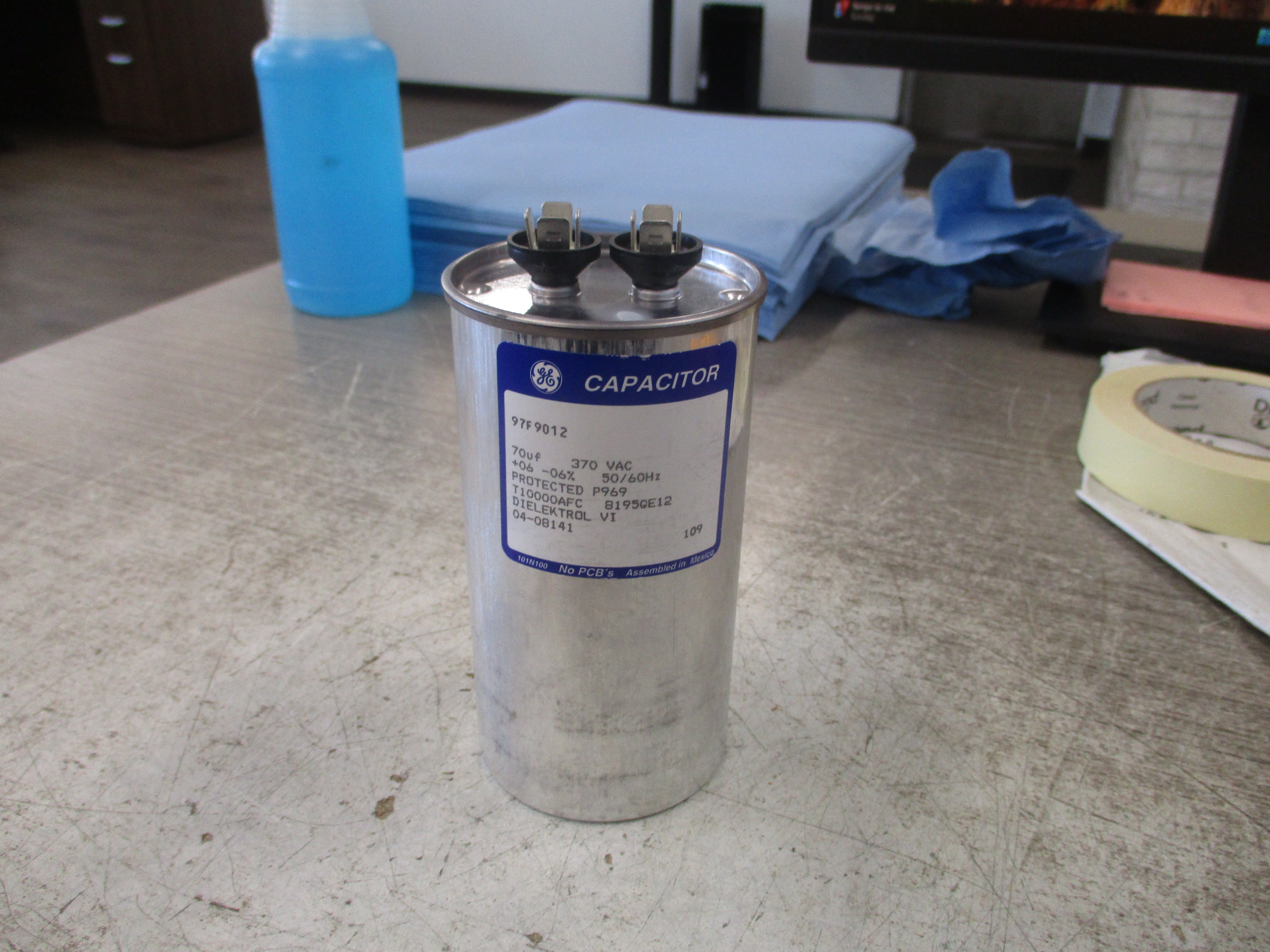 GE Capacitor 97F9012 70uf 370VAC Used