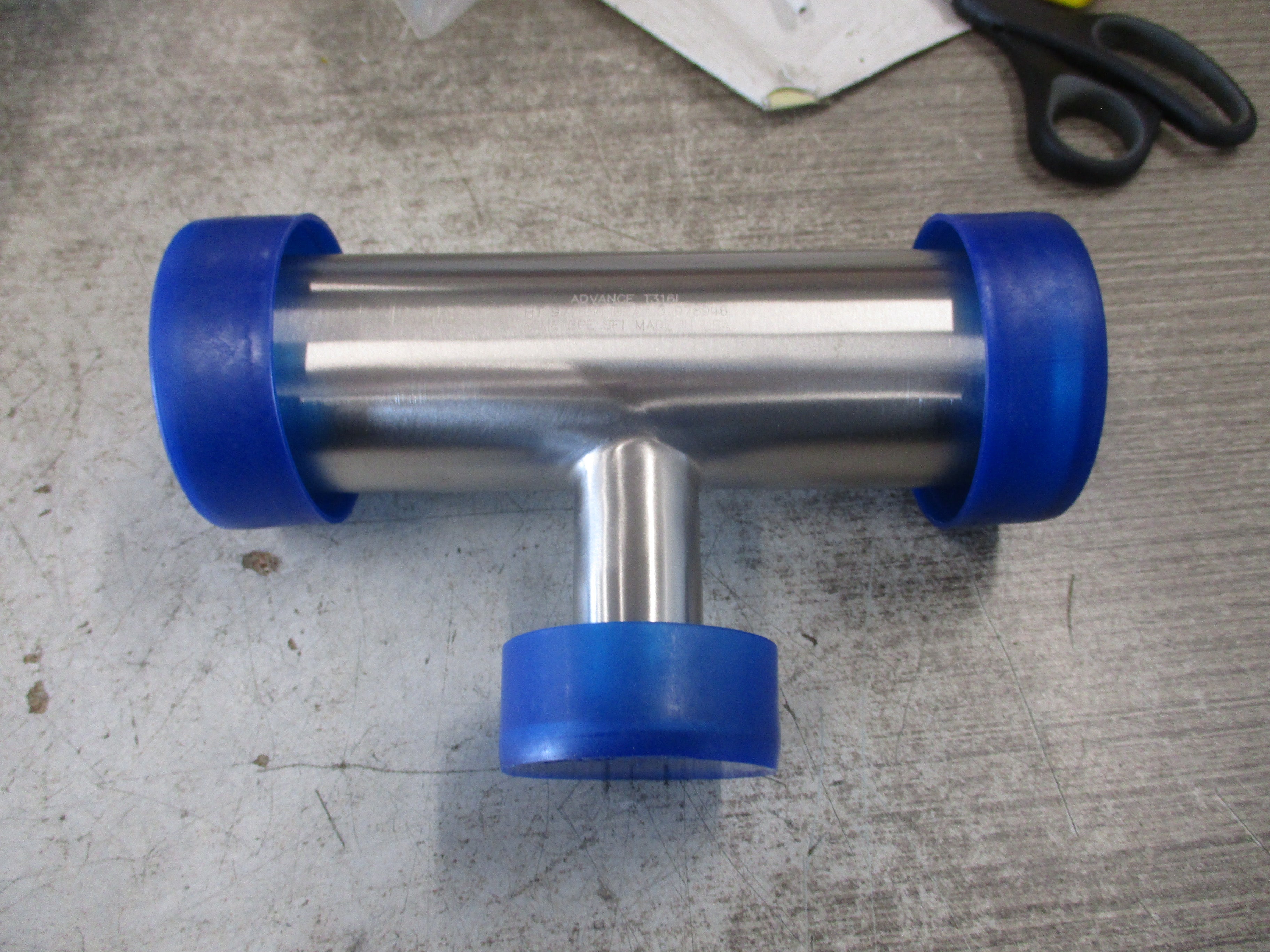 Advance Fittings Stainless Steel Reducing Tee 56137-391 T316L A7RMP SF1 2"x1"