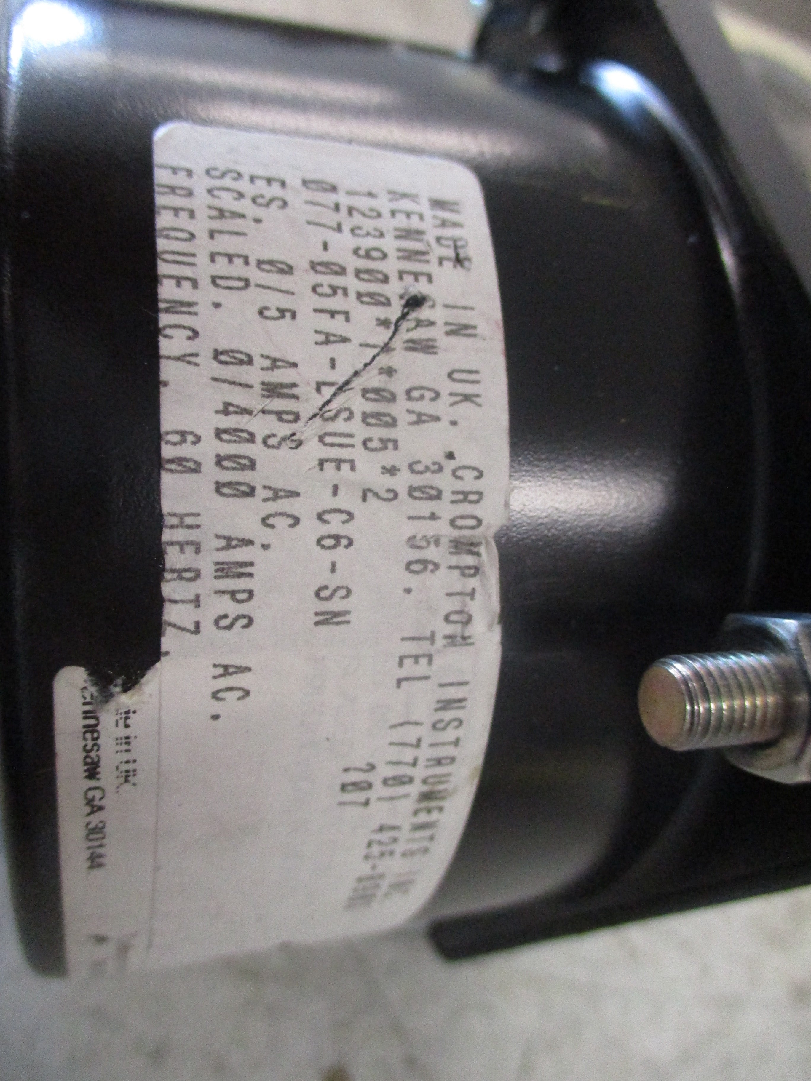 Crompton AC Ammeter 077-05FA-LSUE-C6-SN Range: 0-4000A Used