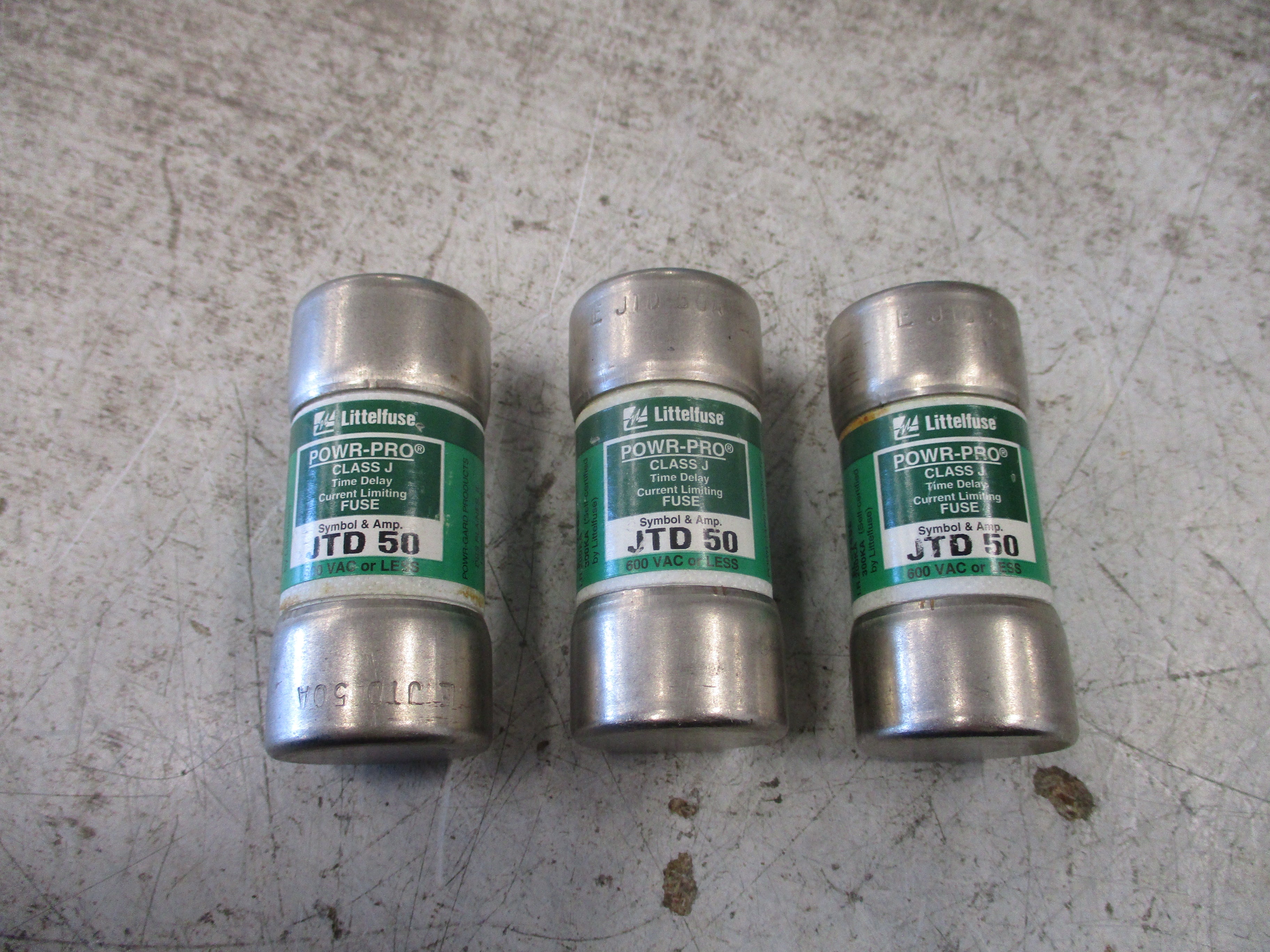 Littelfuse Powr-Pro Fuse JTD 50 600V 50A *Lot of 3* Used