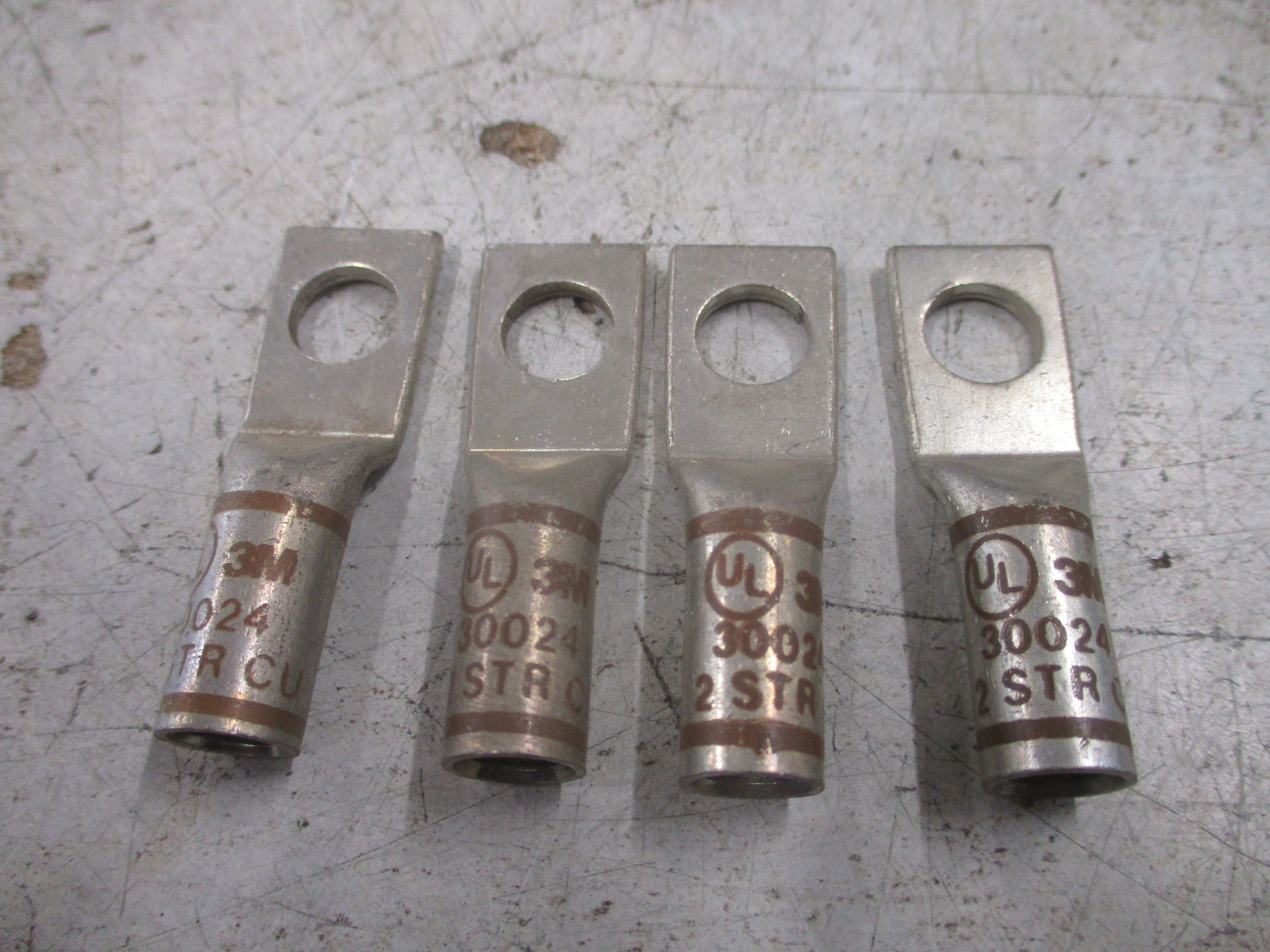 3M Crimp Lug 30024 2 STR 1-Hole *No Box* *Lot of 4* New Surplus