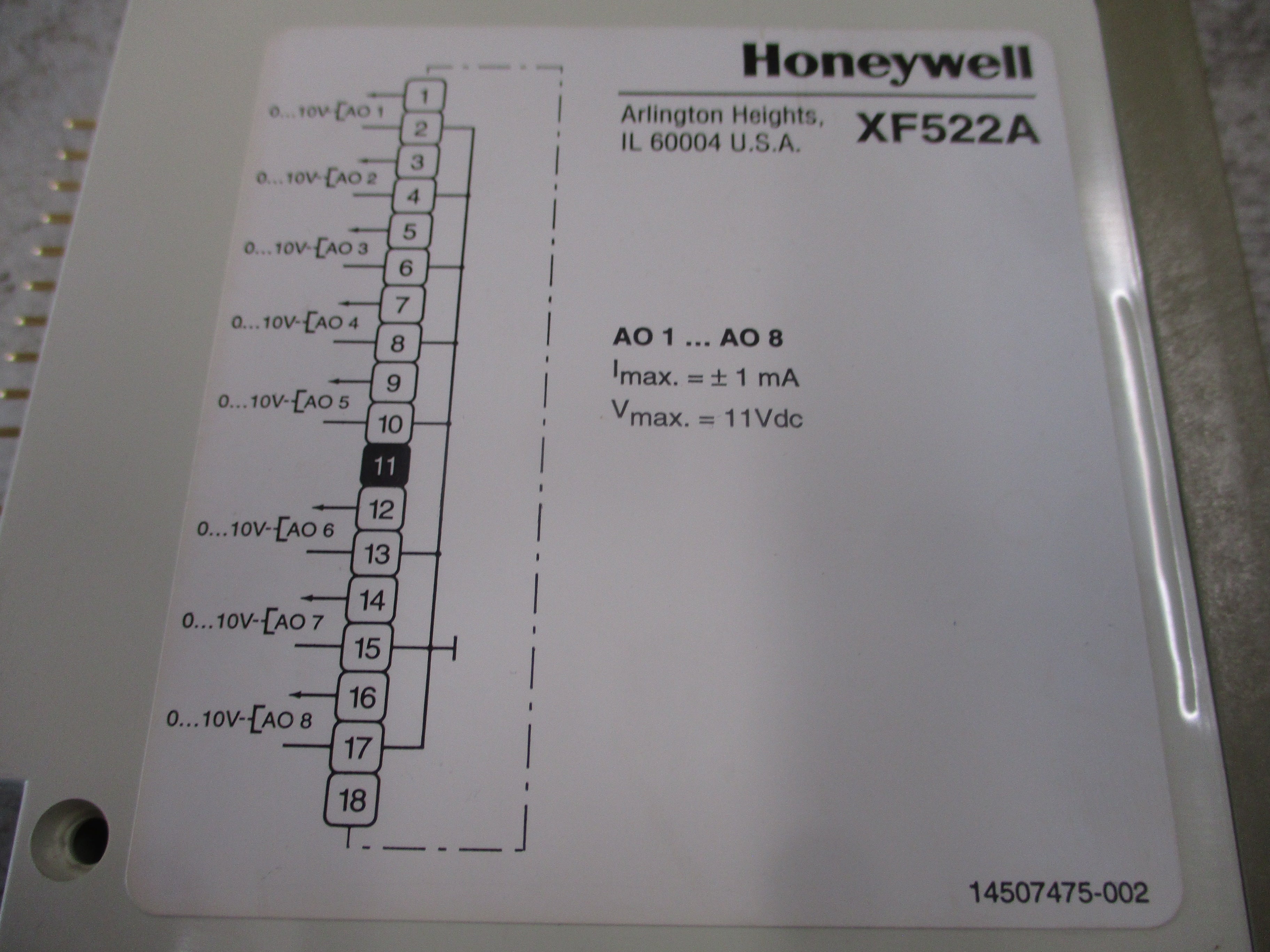 Honeywell Analog Output Module XF522A Used