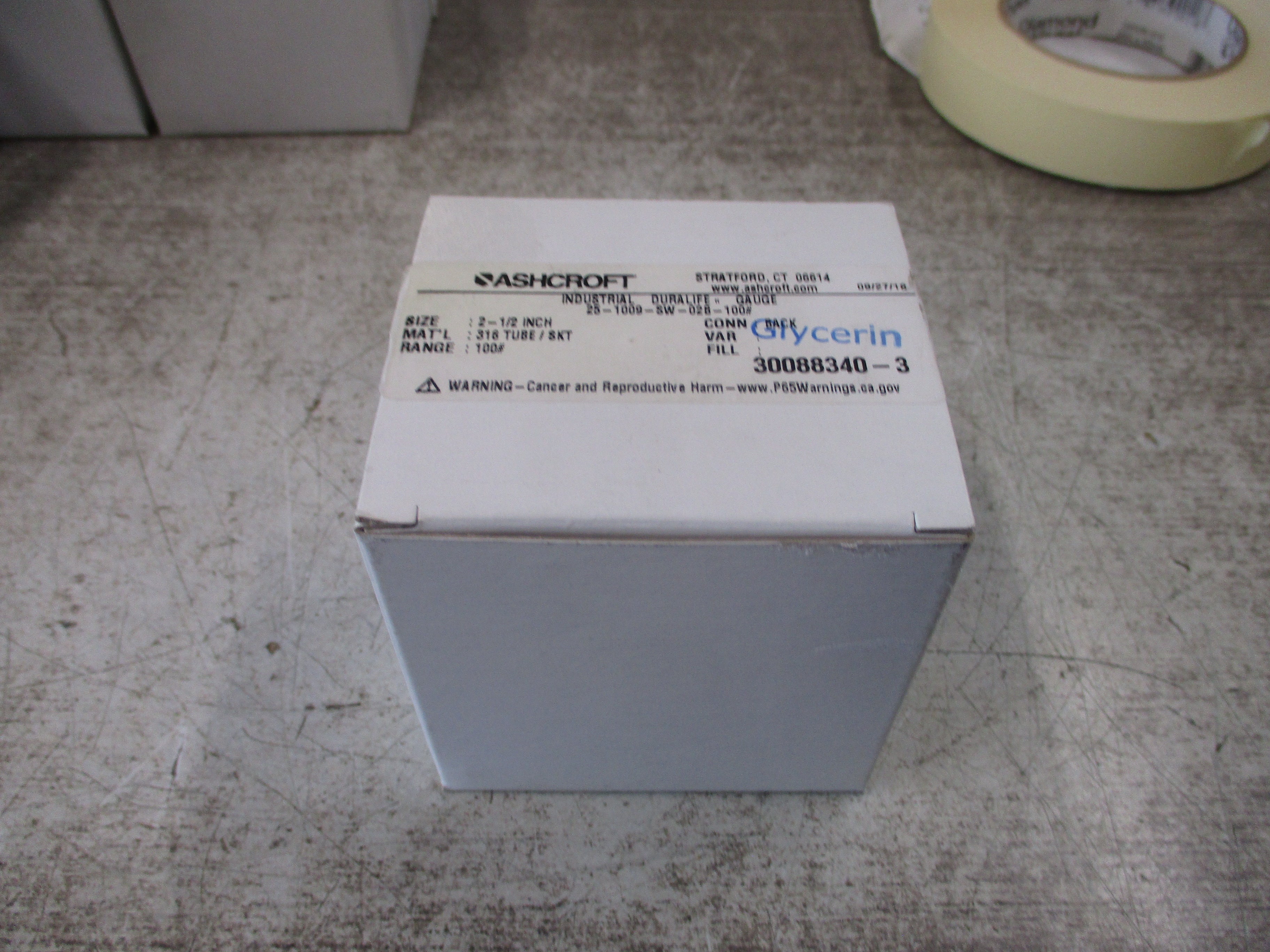 Ashcroft Industrial Duralife Pressure Gauge 25-1009-SW-02B-100# Range: 0-100PSI