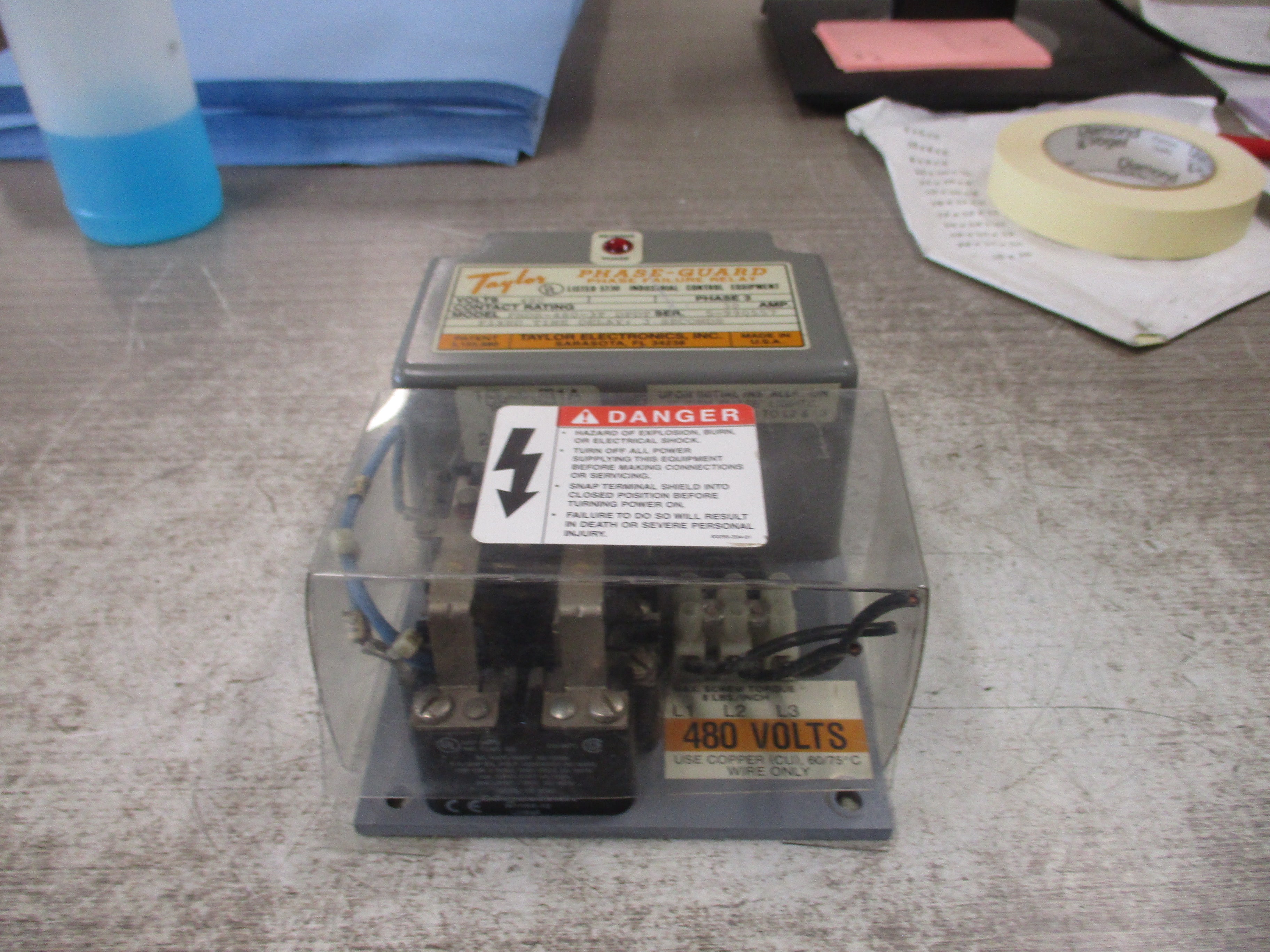 Taylor Phase-Guard Phase Failure Relay PNDR-480-3T DPDT 480V 30A 3Ph