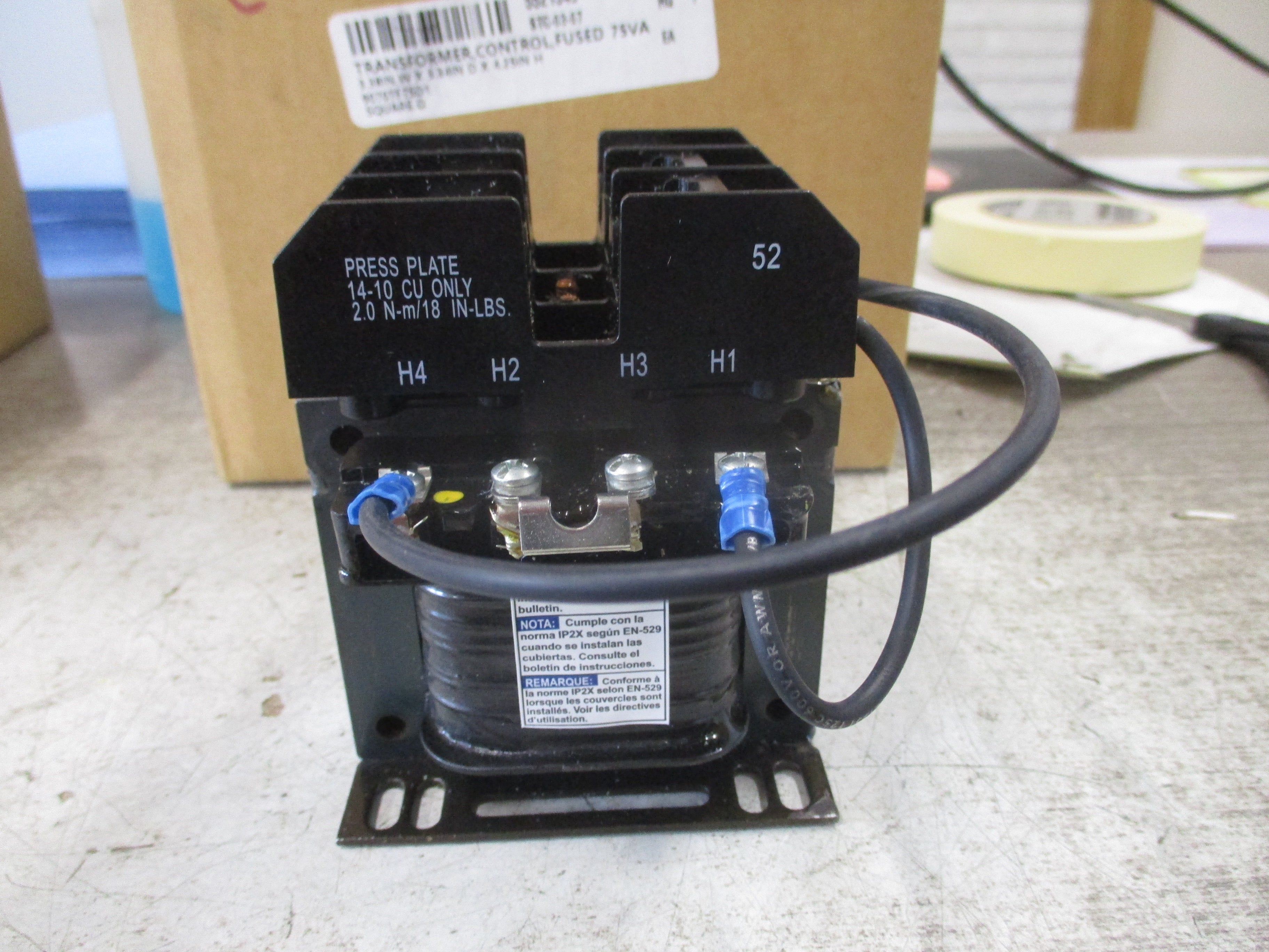 Square D Control Transformer 9070TF75D1 0.075KVA Pri: 240/480V Sec: 120V 50/60Hz