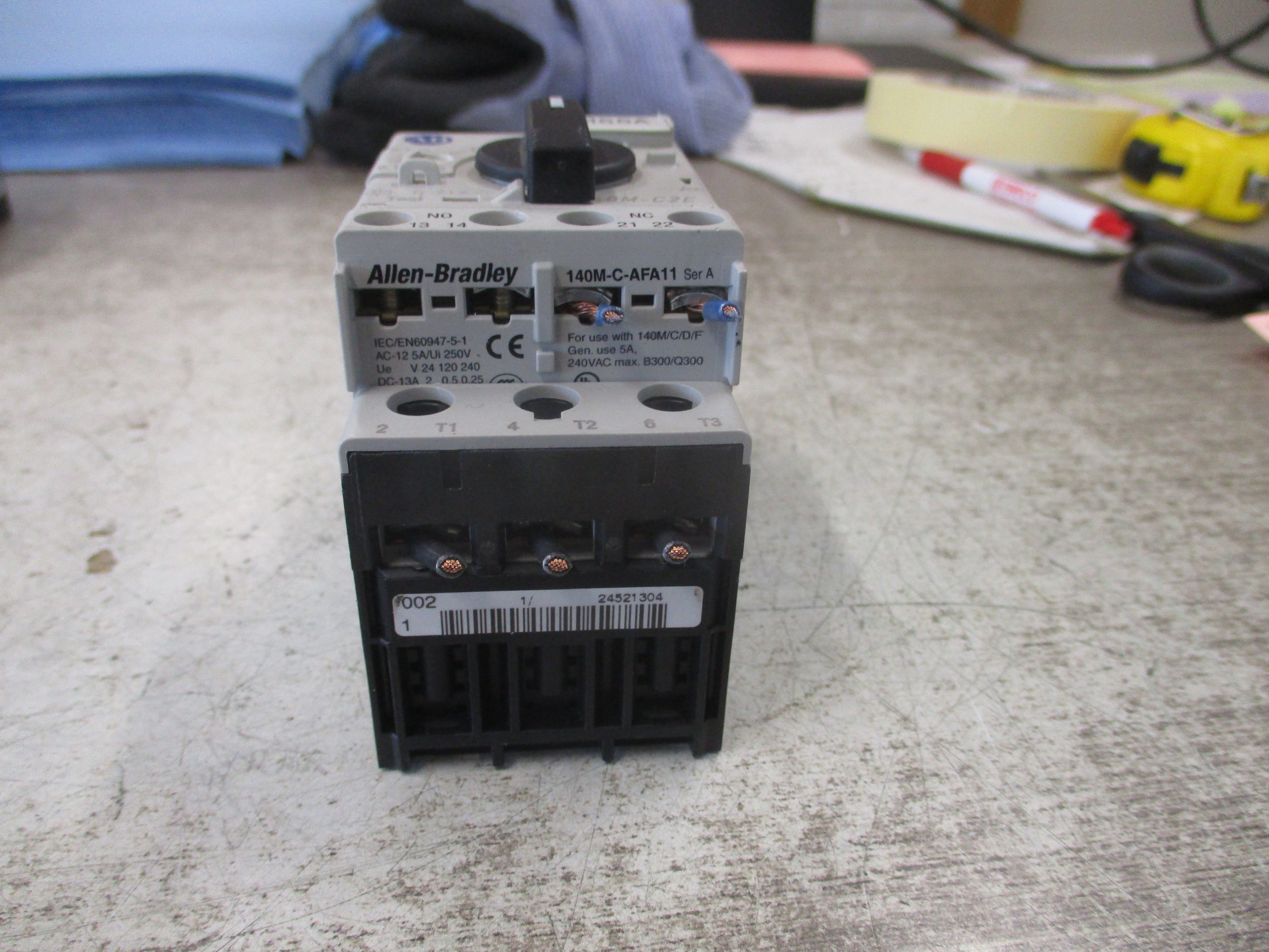 Allen- Bradley Manual Motor Protector 140M-C2E-A16 Ser. C Trip: 0.10-0.16A Used