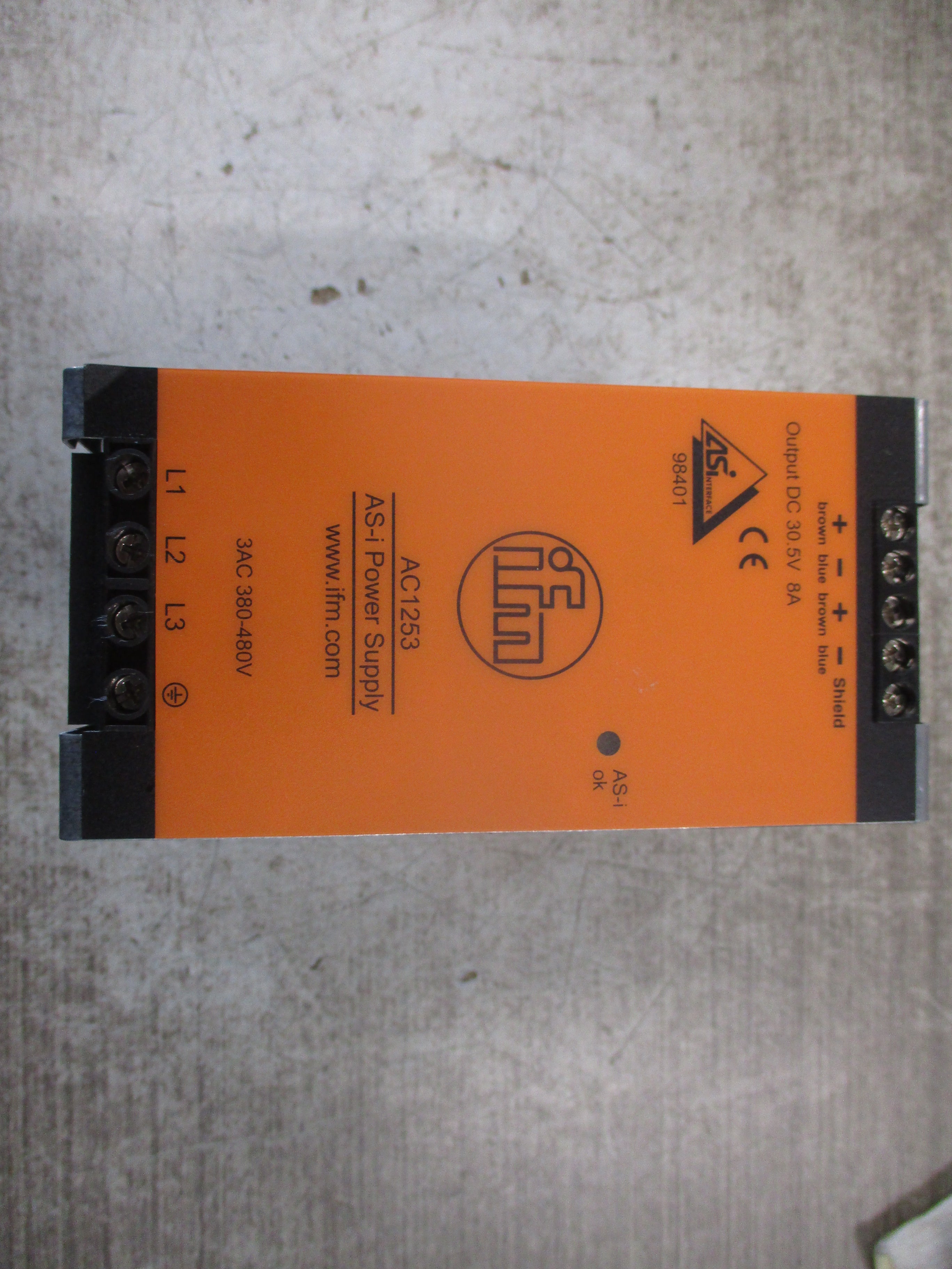 IFM AS-i Power Supply AC1253 Input: 3AC 380-480 V 0.9 A / Phase 50-60 Hz