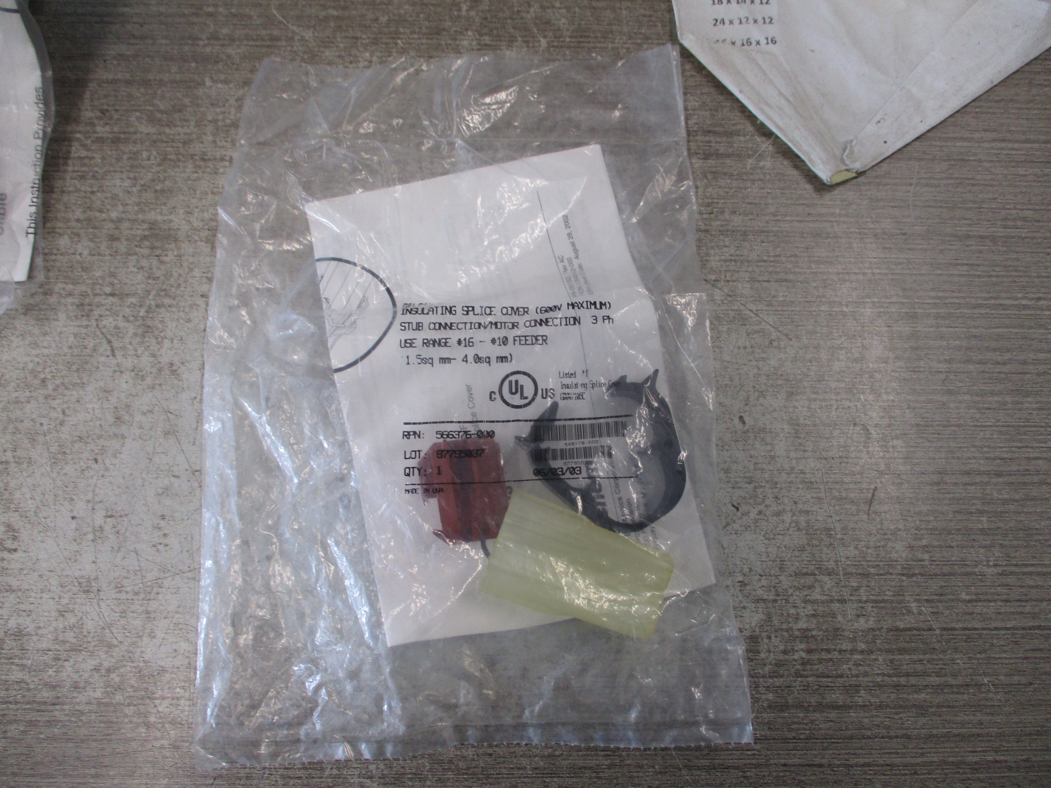 Tyco Insulating Splice Cover STUB/Motor Connection 566376-000