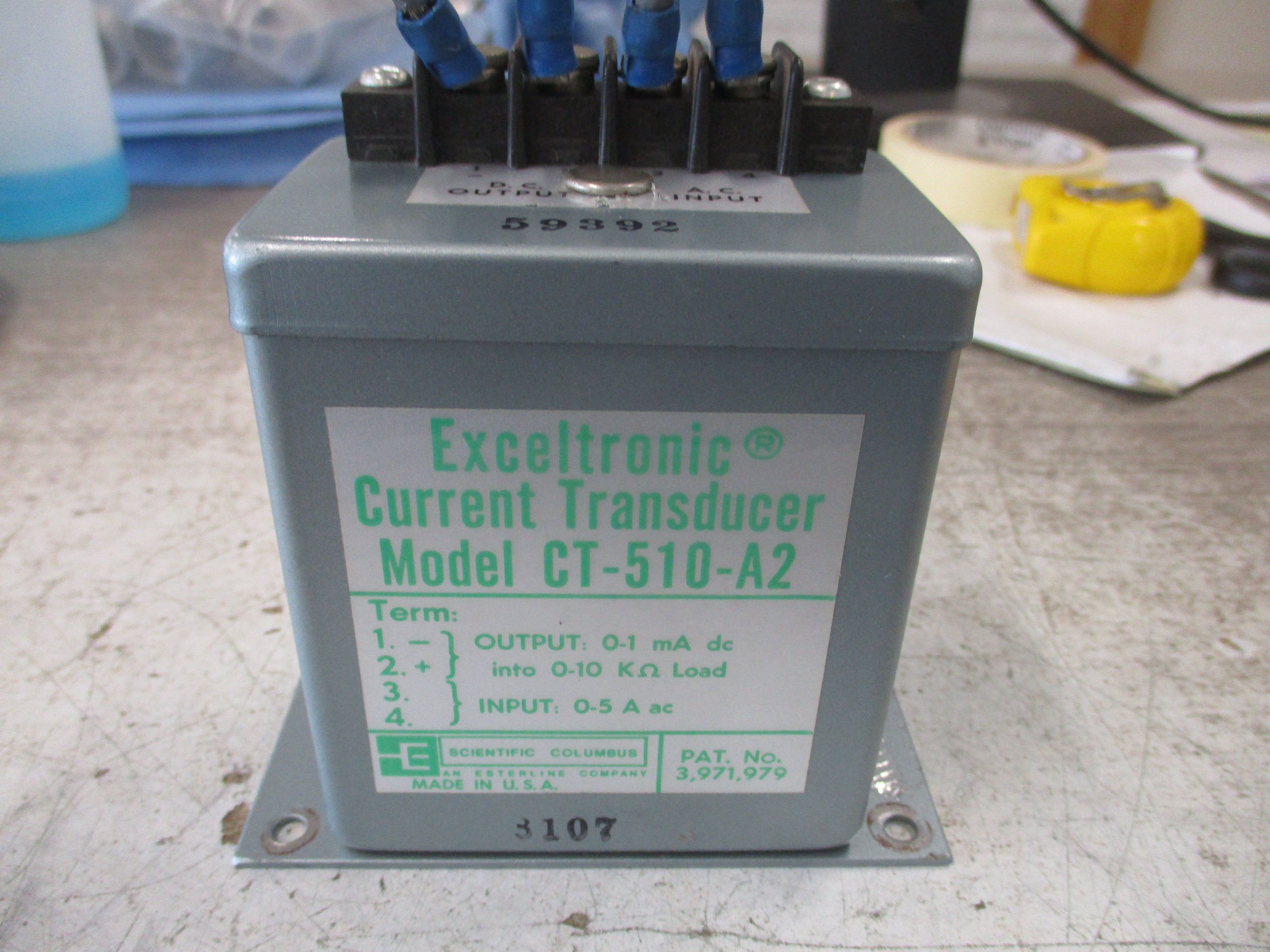 Scientific Columbus Exceltronic Current Transducer CT-510-A2 Input: 0-5A