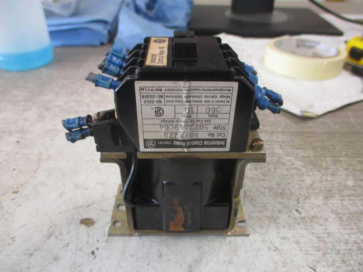 Westinghouse Control Relay NBFD22S Style #: 5072A49G04 125/130VDC Coil 10A 300V