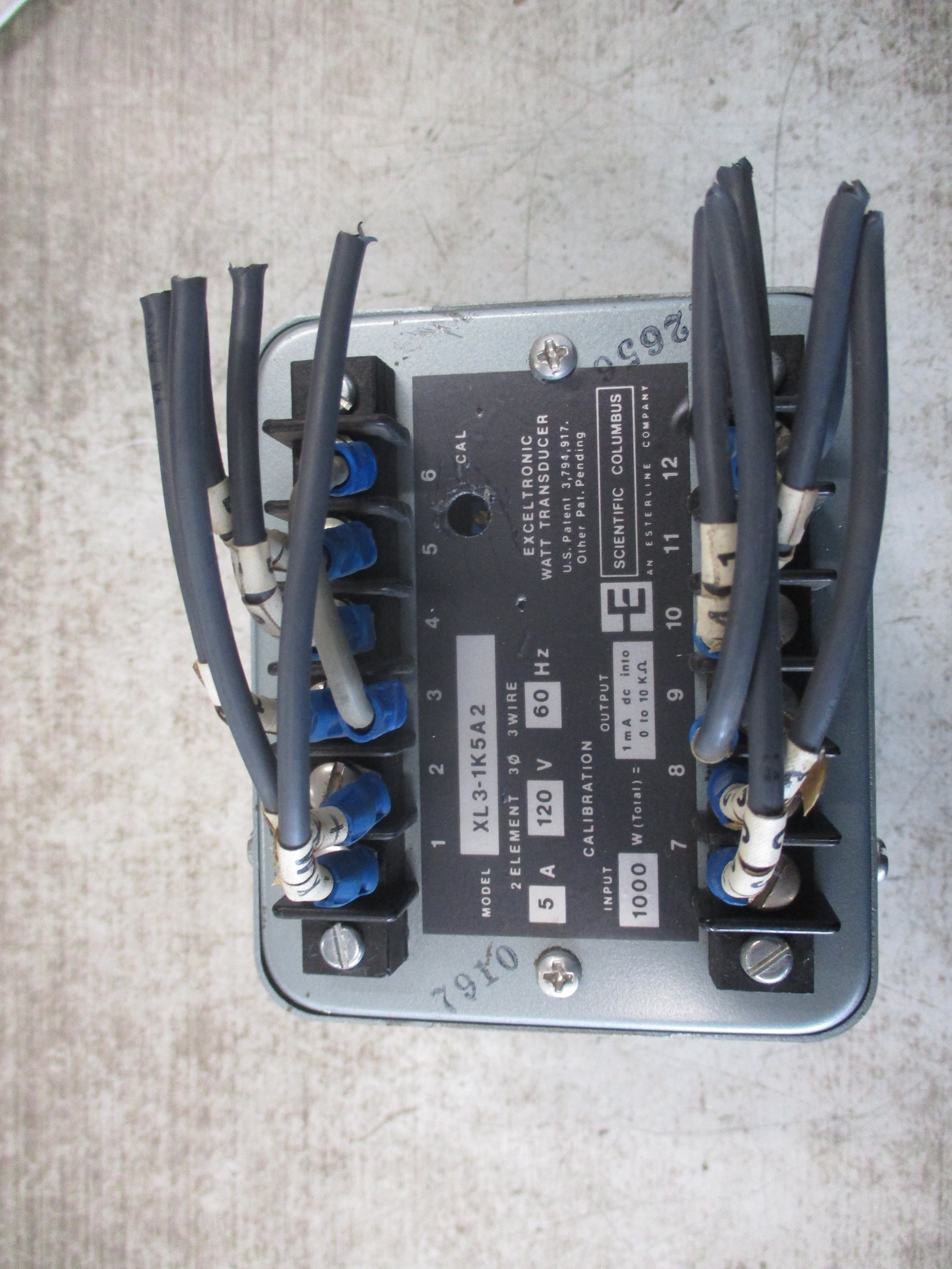 Scientific Columbus Exceltronic Watt Transducer XL3-1K5A2 3Ph 3W 2 Element 120V