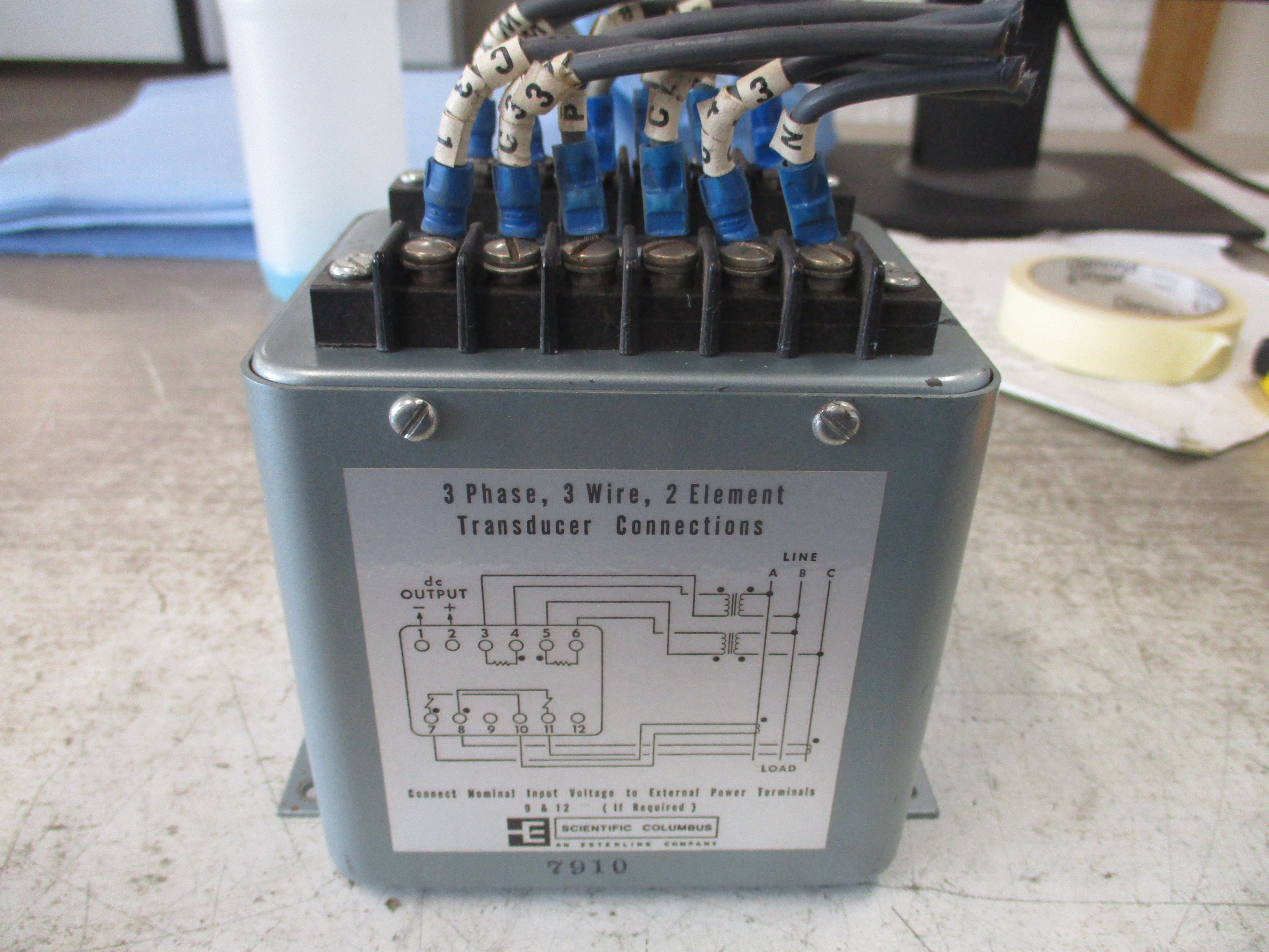 Scientific Columbus Exceltronic Watt Transducer XL3-1K5A2 3Ph 3W 2 Element 120V