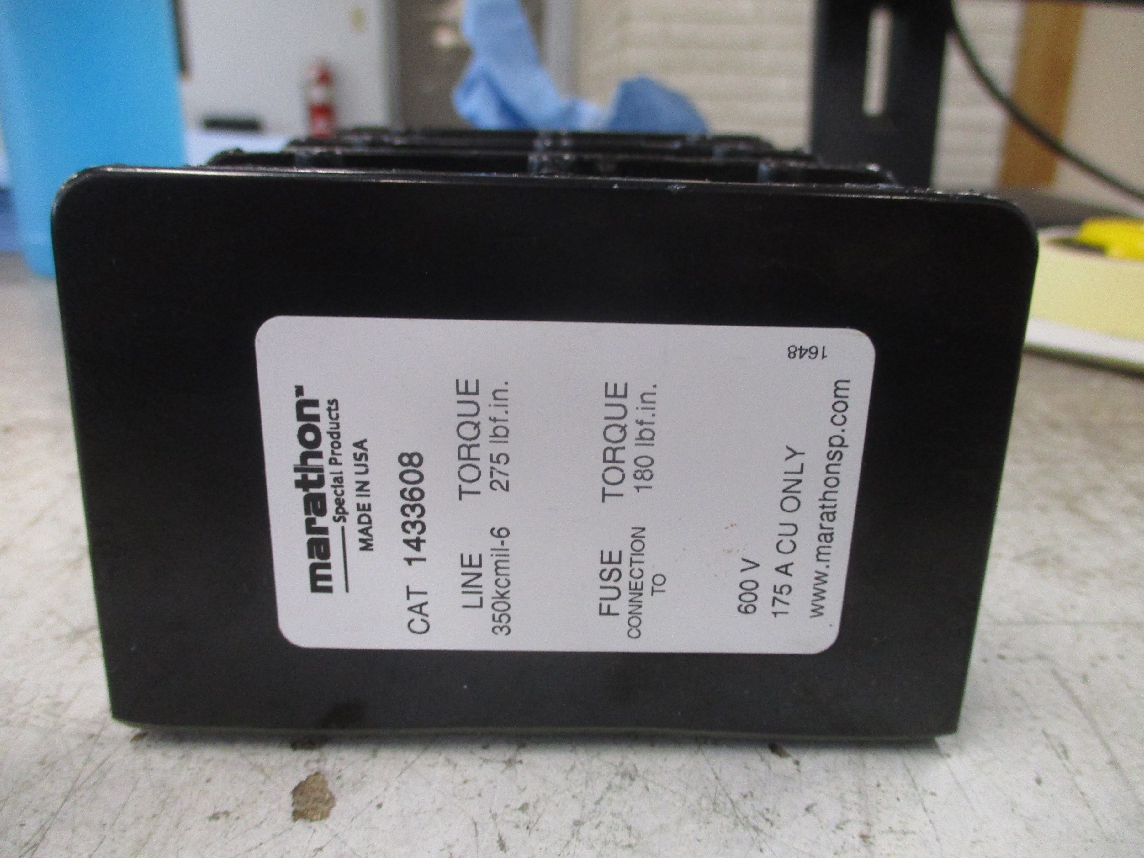 Marathon Power Distribution Block 1433608 175A 600A 3P Line: 350kcmil-6