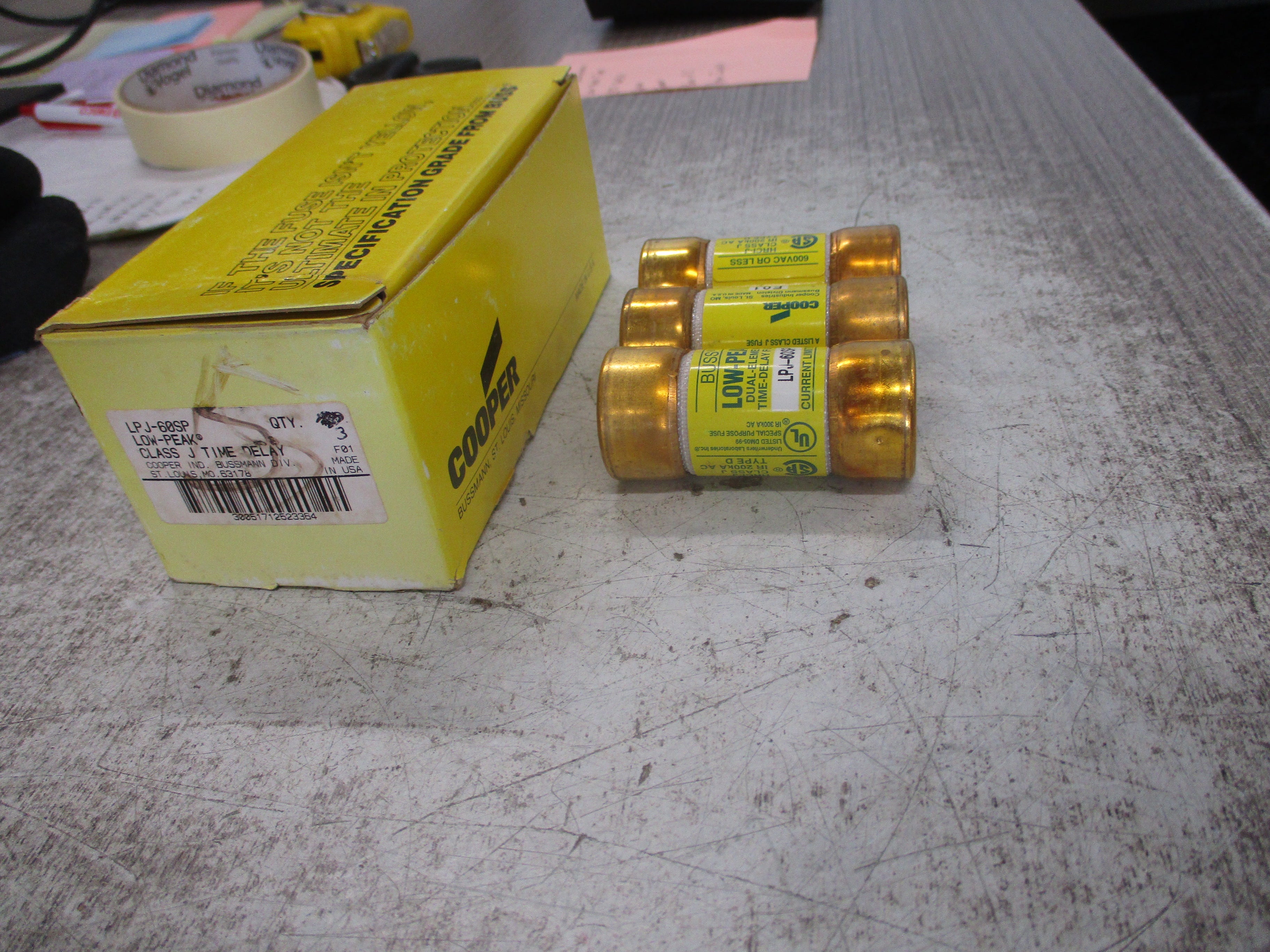 Cooper Bussmann Low-Peak Fuse LPJ-60SP 60A 600V *Box of 3* New Surplus