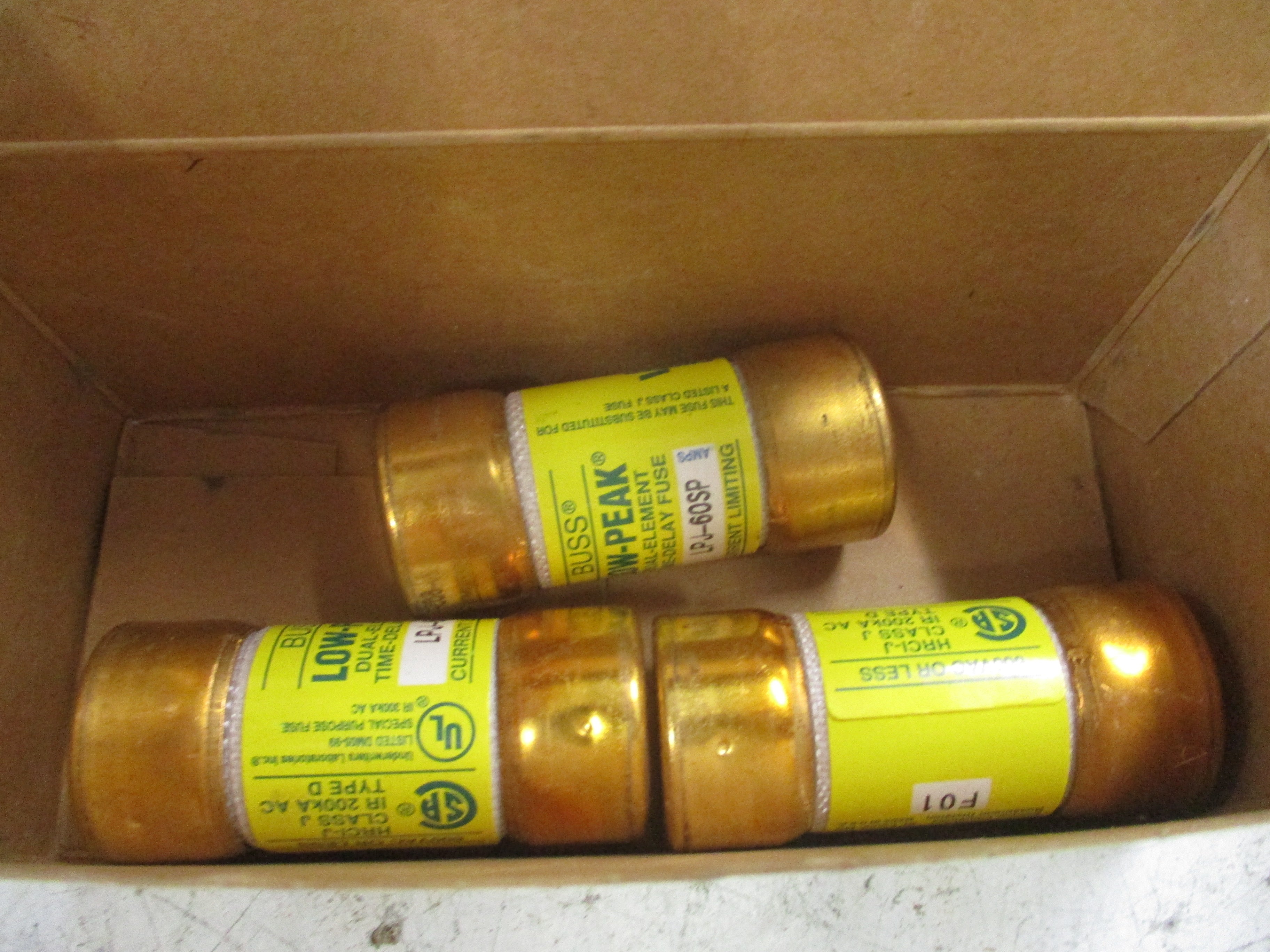 Cooper Bussmann Low-Peak Fuse LPJ-60SP 60A 600V *Box of 3* New Surplus