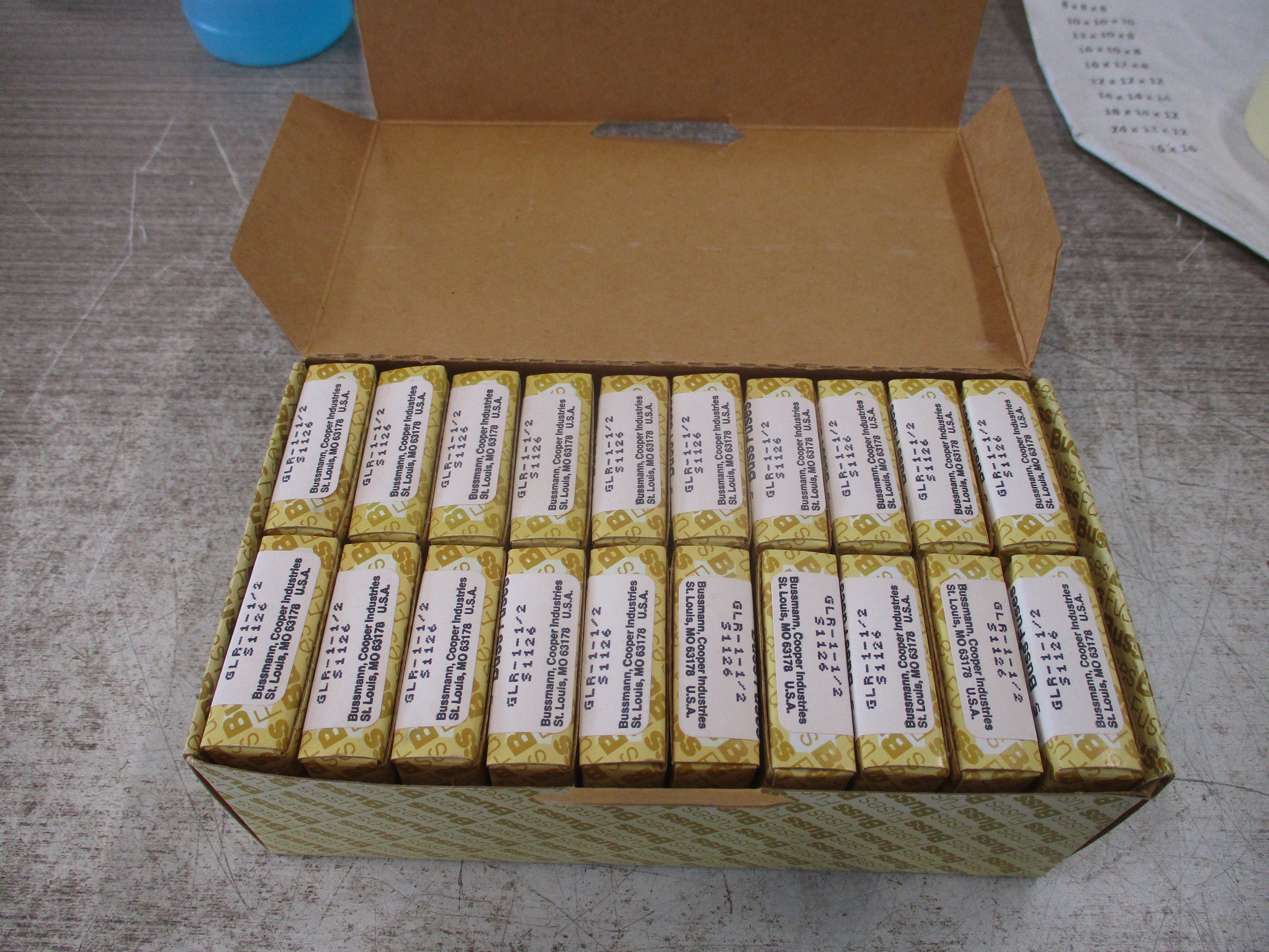 Cooper Bussmann Fuse GLR 1 1/2 300V 1 1/2A *Box of 100* New Surplus