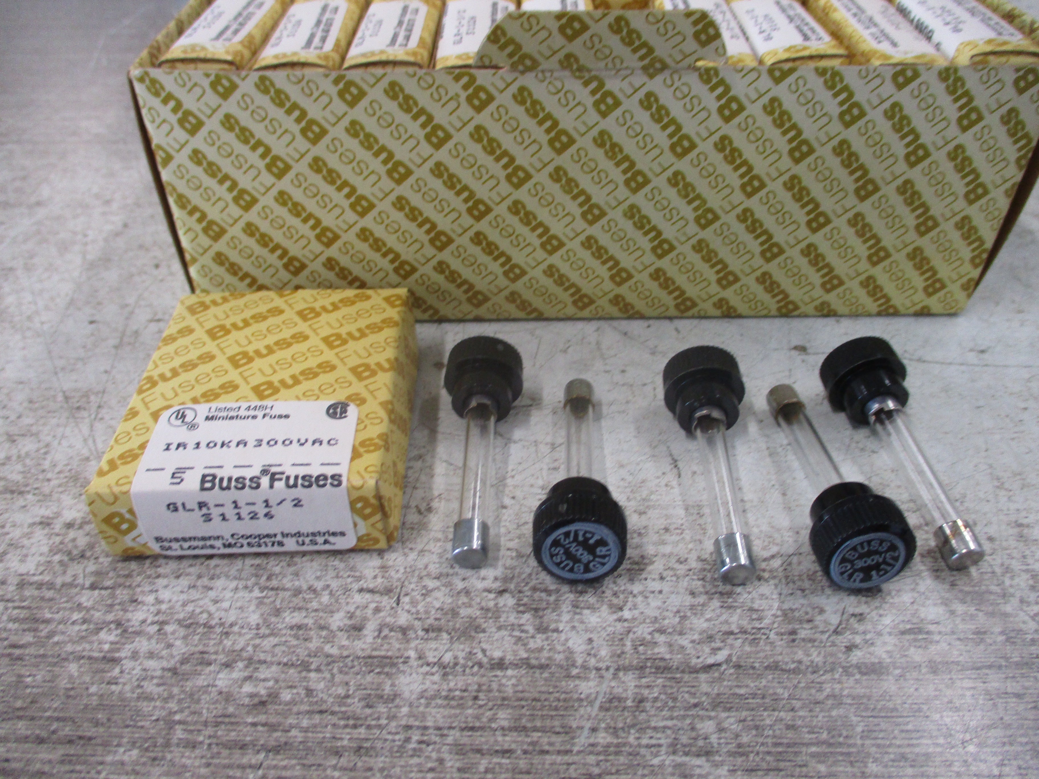 Cooper Bussmann Fuse GLR 1 1/2 300V 1 1/2A *Box of 100* New Surplus