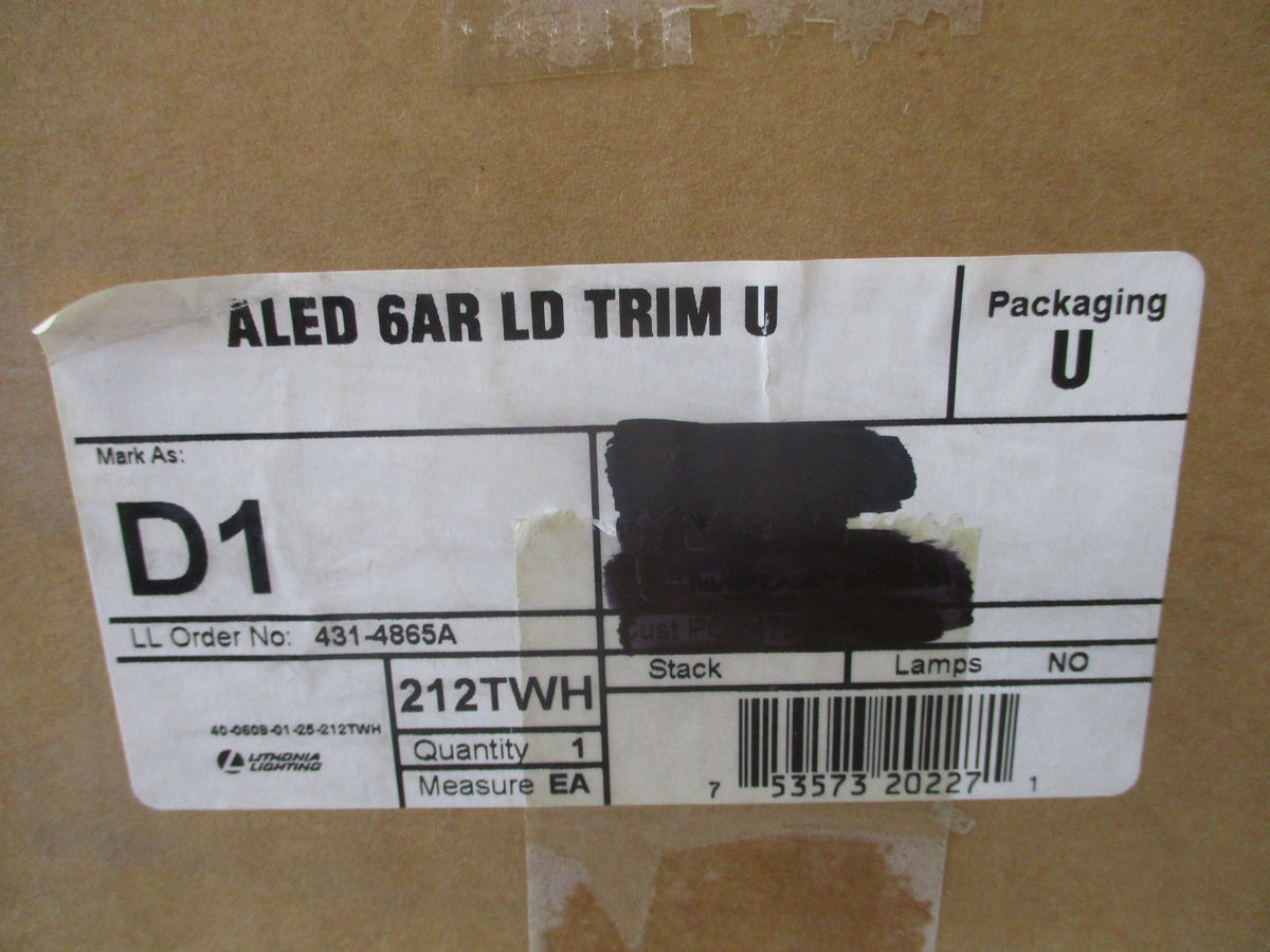 Lithonia Lighting Reflector Trim 212TWH ALED 6AR LD TRIMU New Surplus