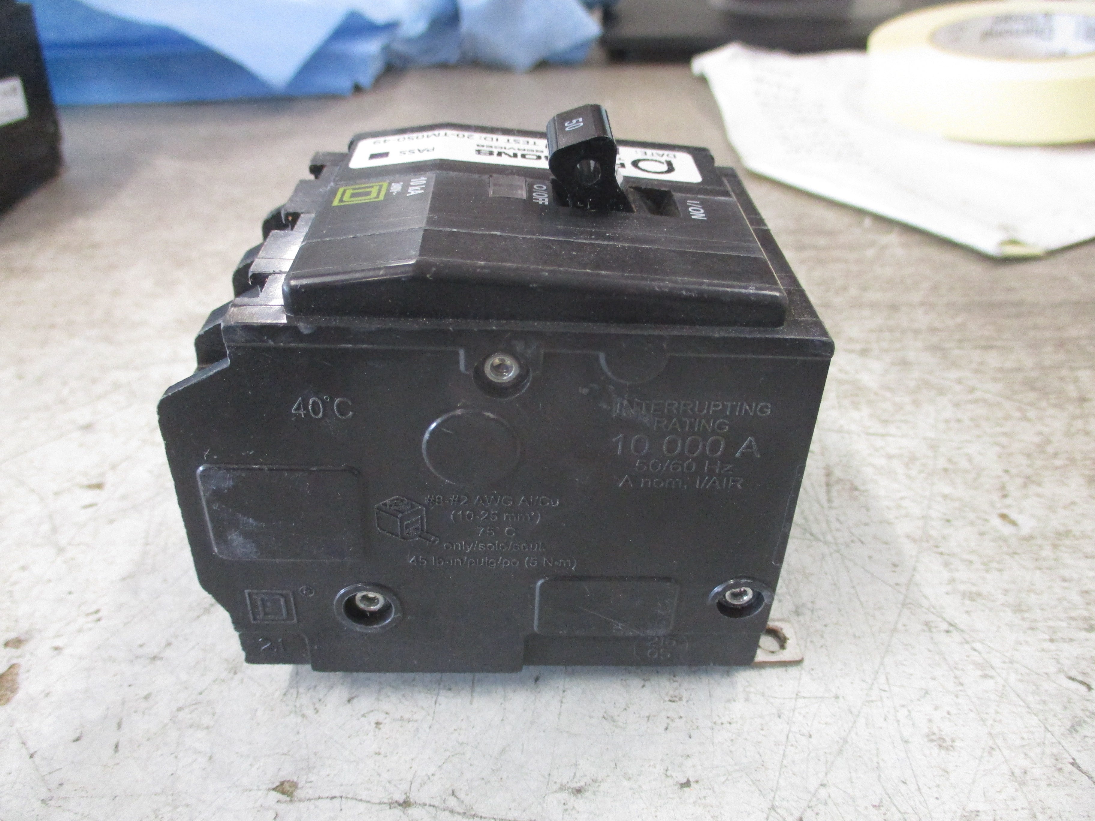 Square D Bolt-On Circuit Breaker QOB350 50A 240V 3P *(1) Screw* Used