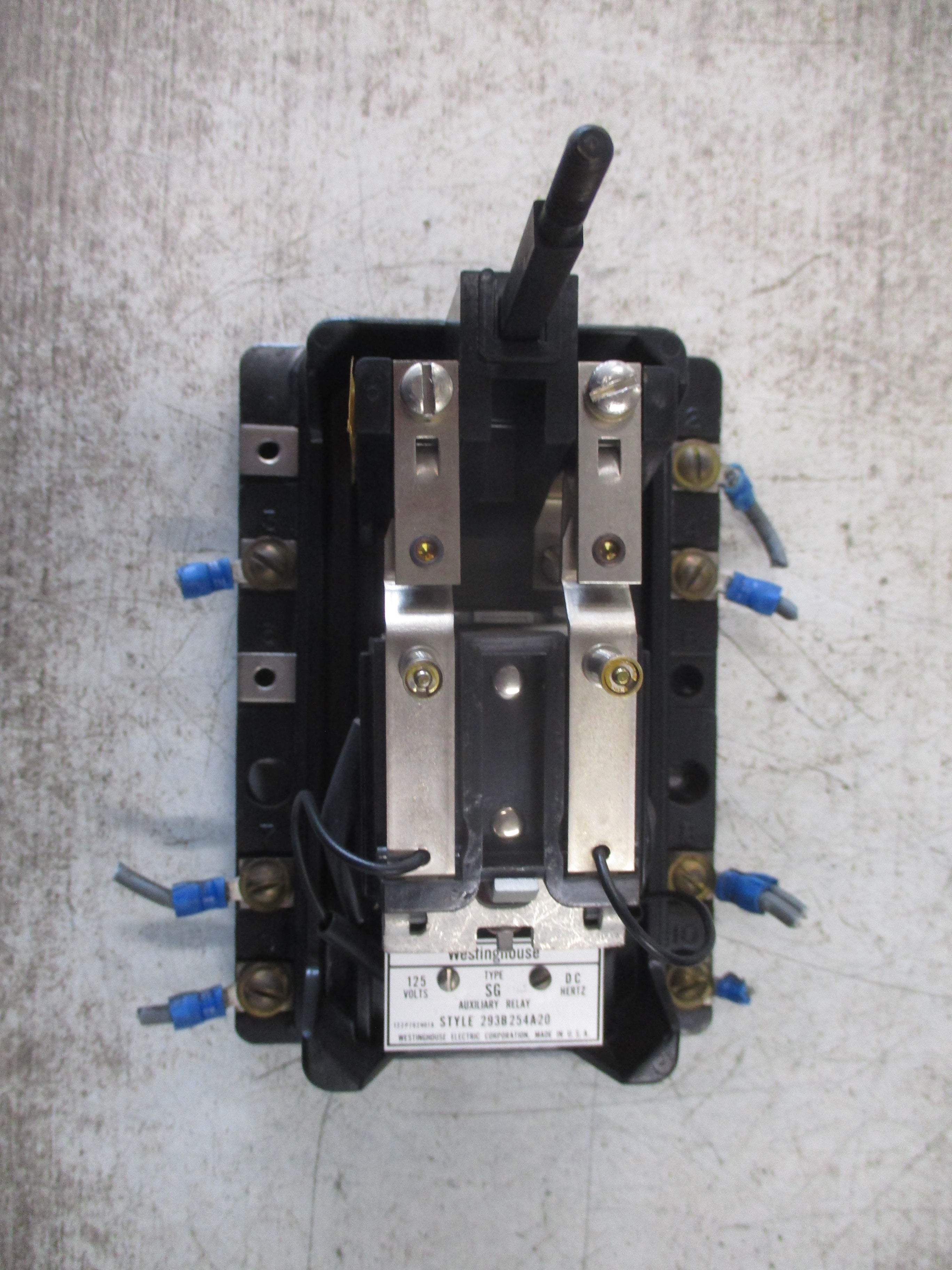 Westinghouse Type SG Auxiliary Relay 293B254A20 125VDC *No Cover Screw*