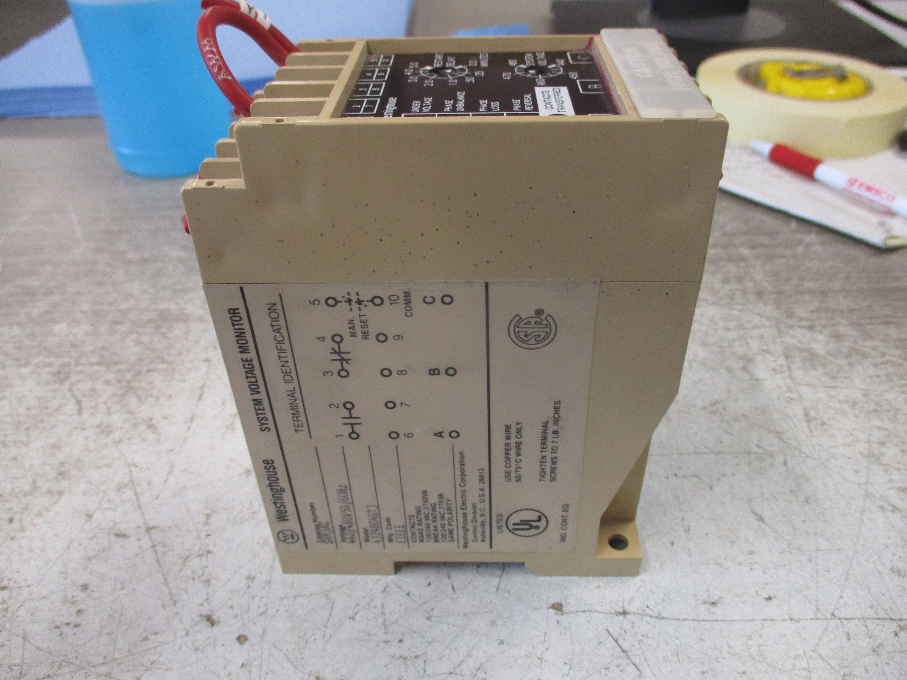 Westinghouse System Voltage Monitor SVM3AC 440/480V 50/60Hz Model #: 4324B04G13 Used