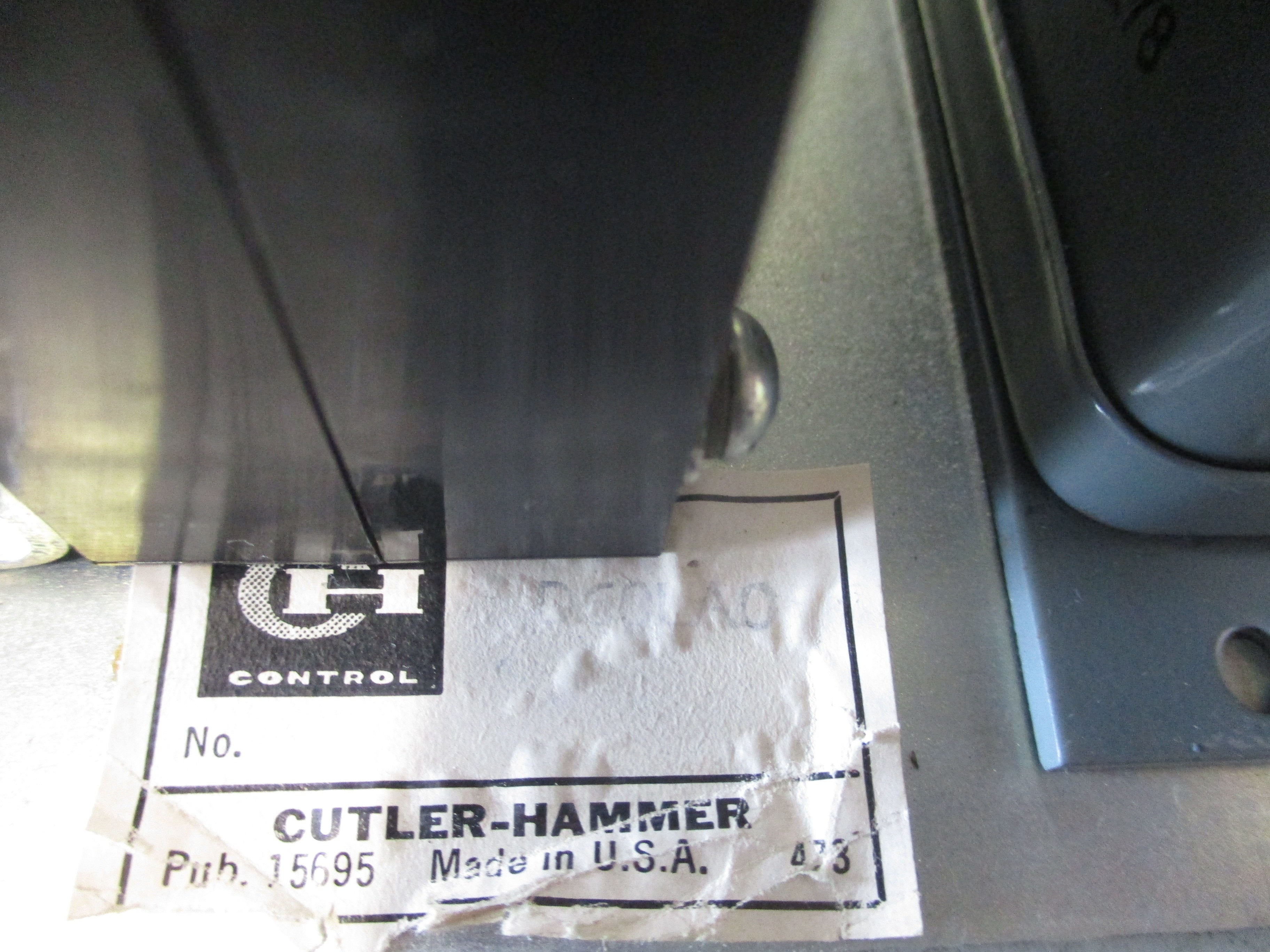 Cutler-Hammer Current Relay D60LA0 1-9A 600V Used