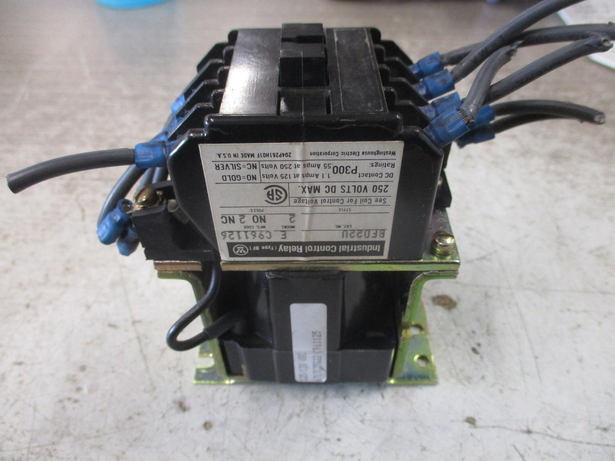 Westinghouse Control Relay BFD22U 125/130VDC Coil 250V Used