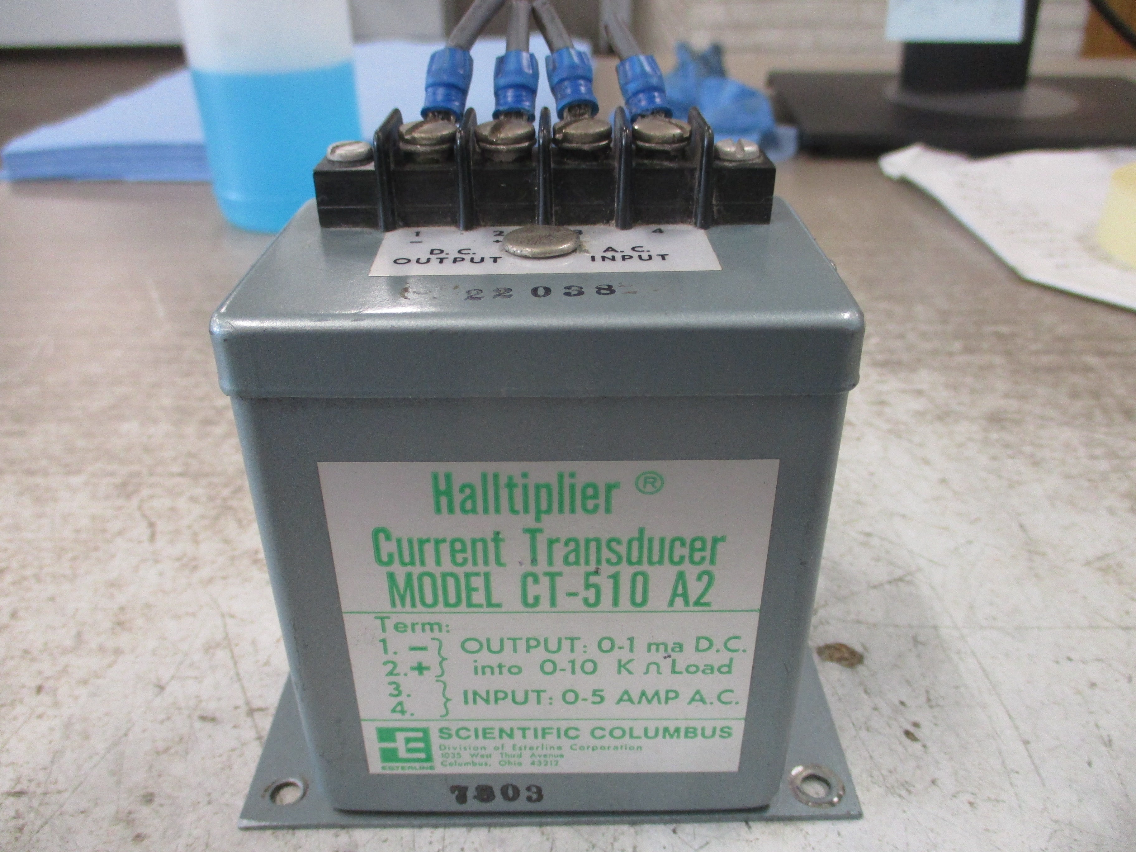Scientific Columbus HallTiplier Current Transducer CT-510 A2 Input: 0-5A