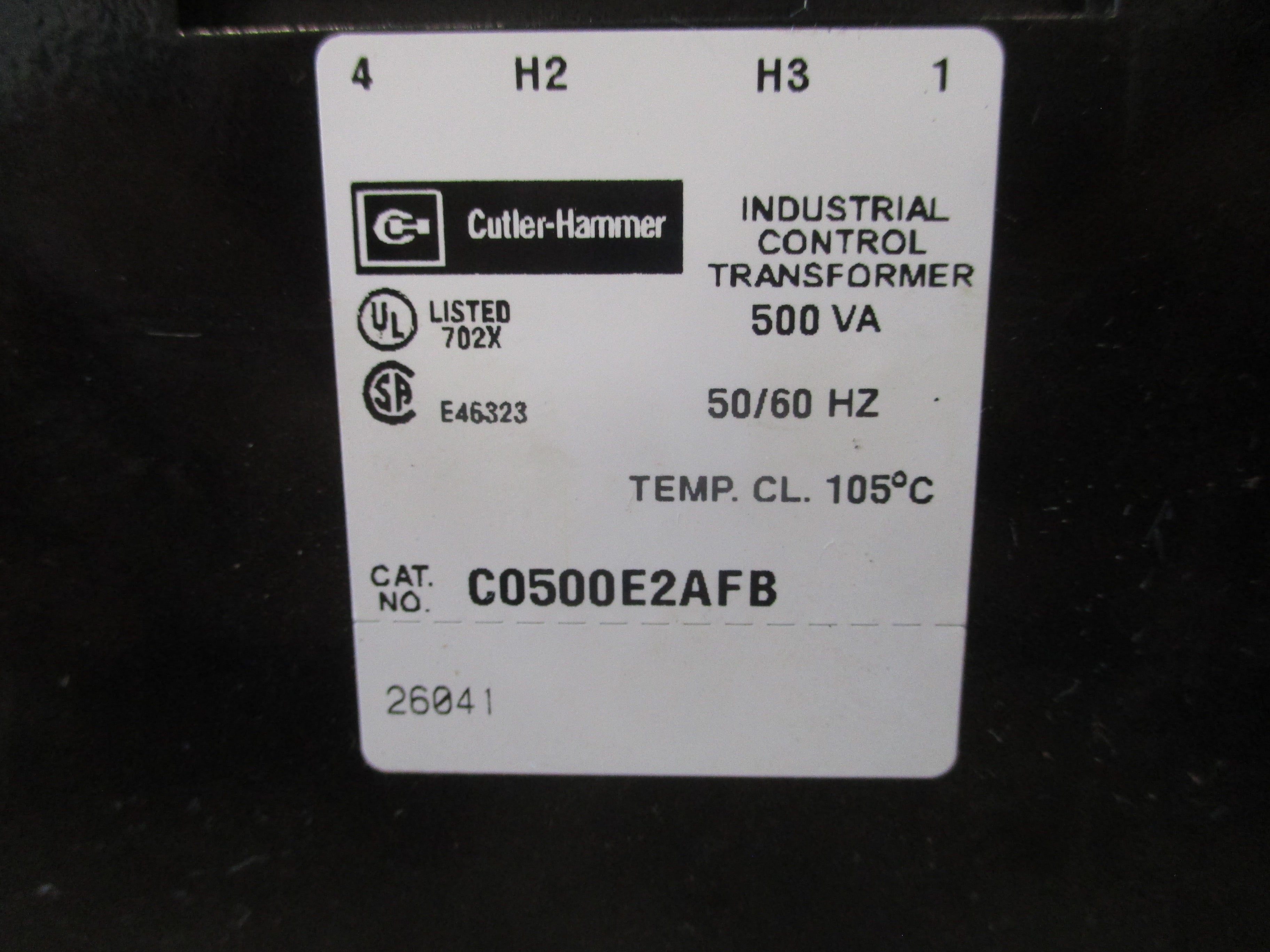 Cutler-Hammer Control Transformer C0500E2AFB 500VA Pri: 240/480V Sec: 120V