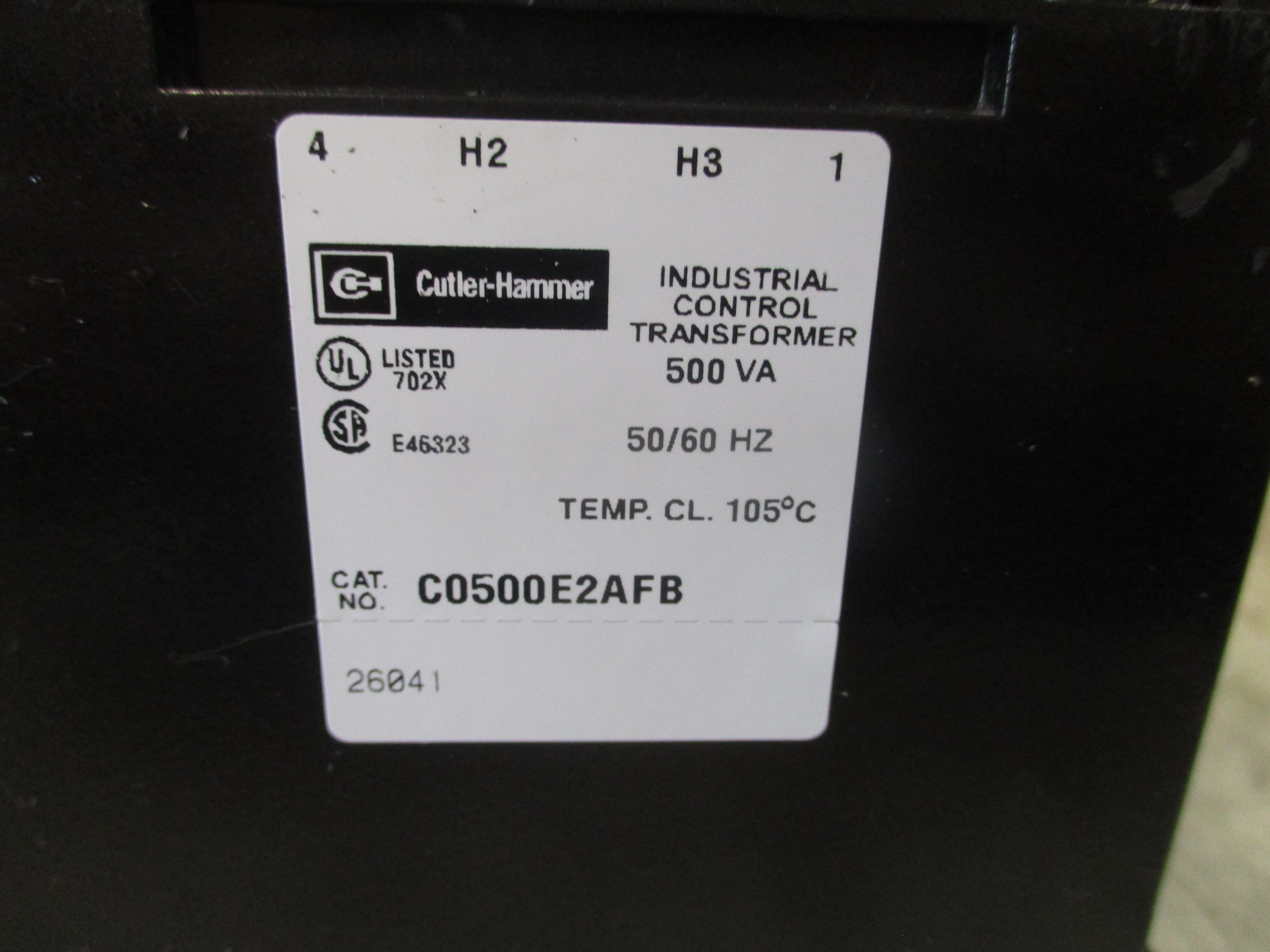 Cutler-Hammer Control Transformer C0500E2AFB 500VA Pri: 240/480V Sec: 120V