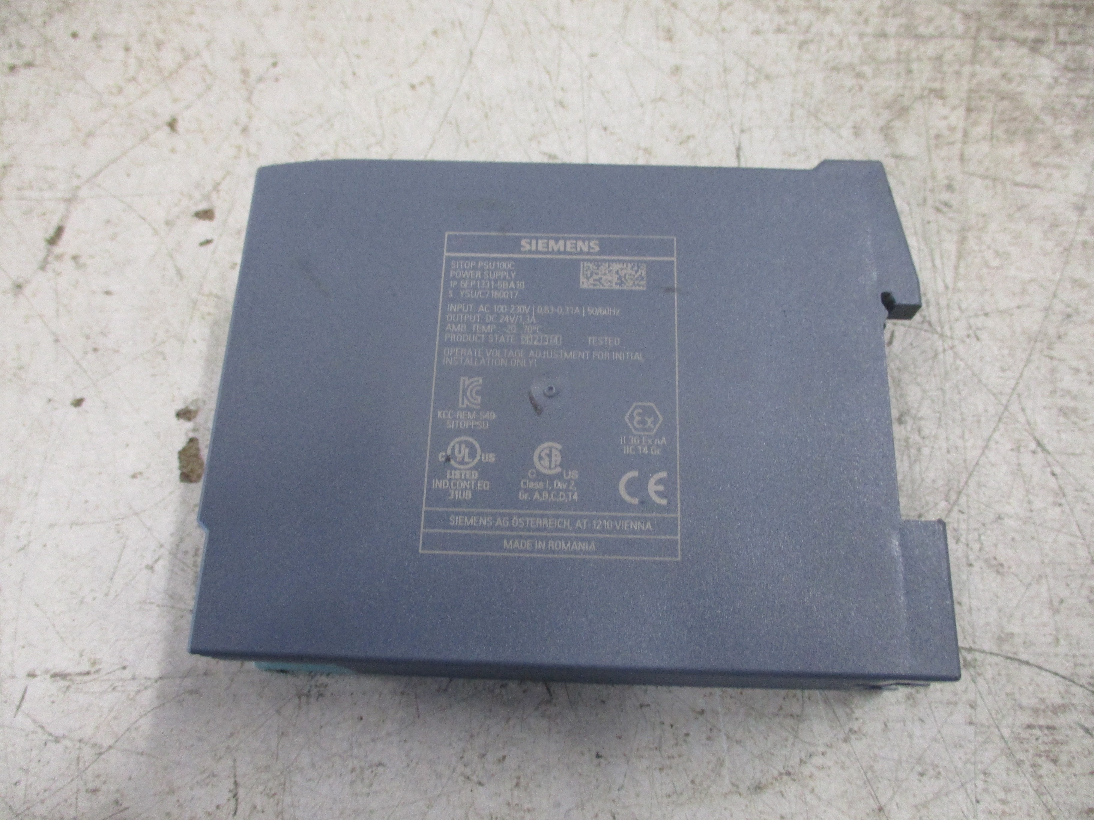 Siemens SITOP PSU100C Power Supply 6EP1331-5BA10 Input: AC 100-230V 0.63-0.31A