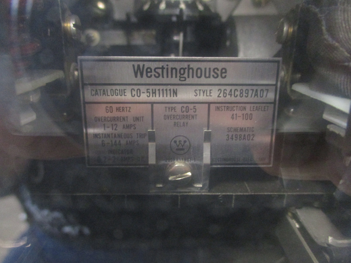 Westinghouse Type CO-5 Overcurrent Relay CO-5H1111N Style #: 264C897A07